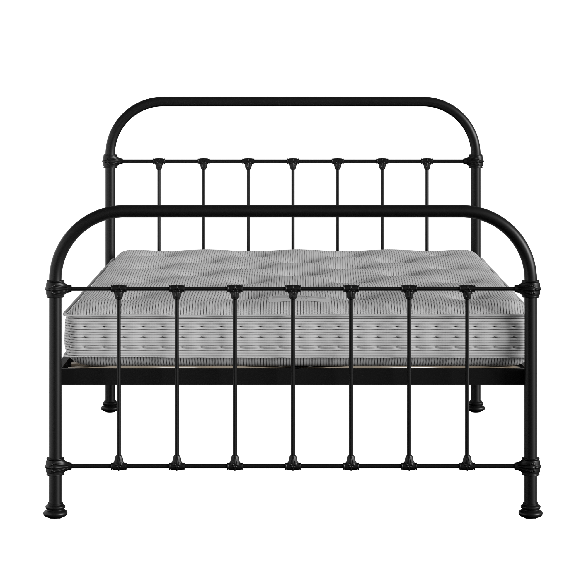 Timolin cama de metal en negro con colchón