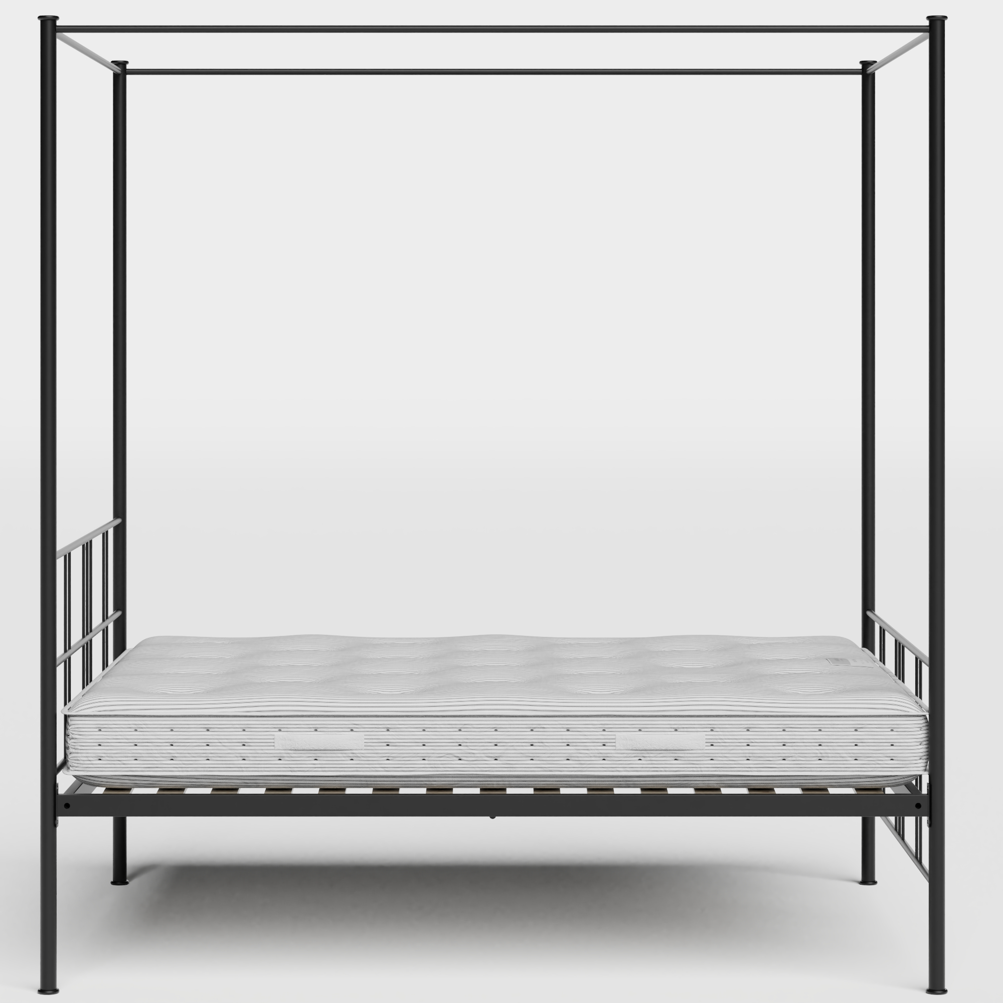 Toulon iron/metal bed in black with Juno mattress
