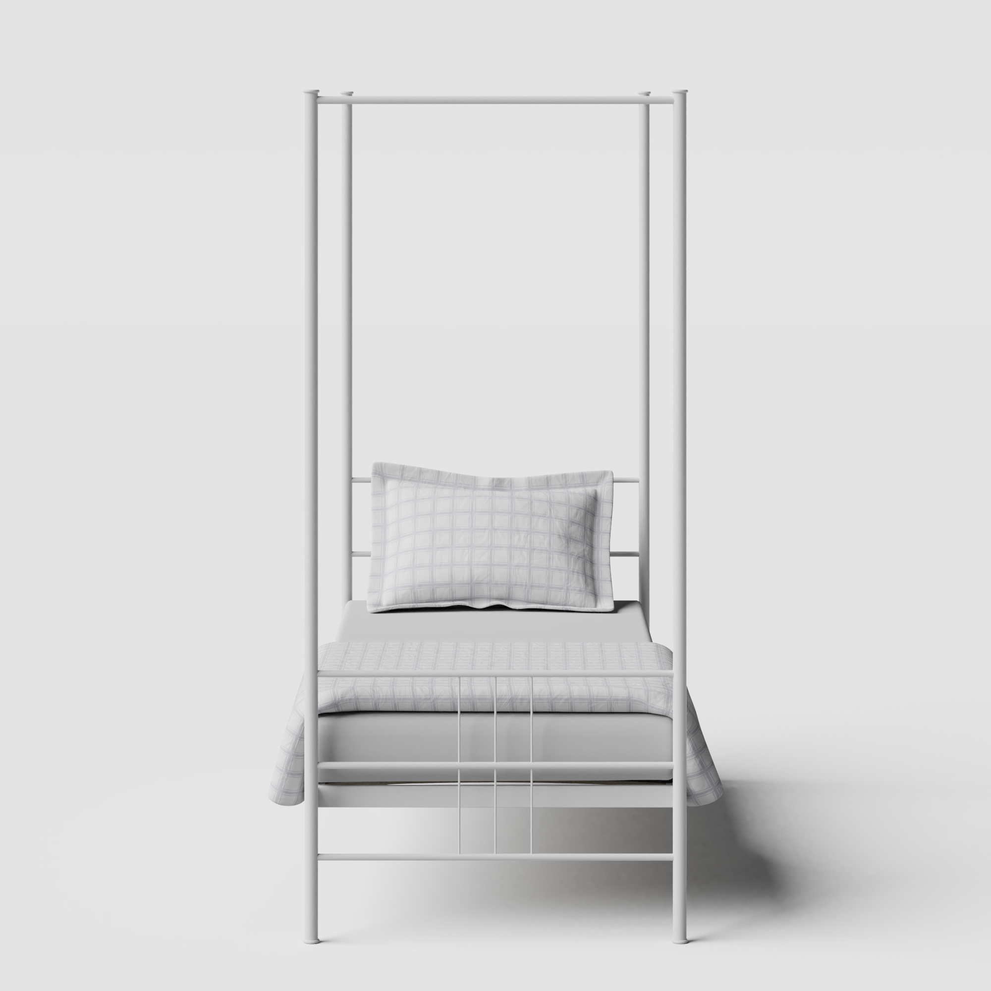 Toulon iron/metal single bed in white