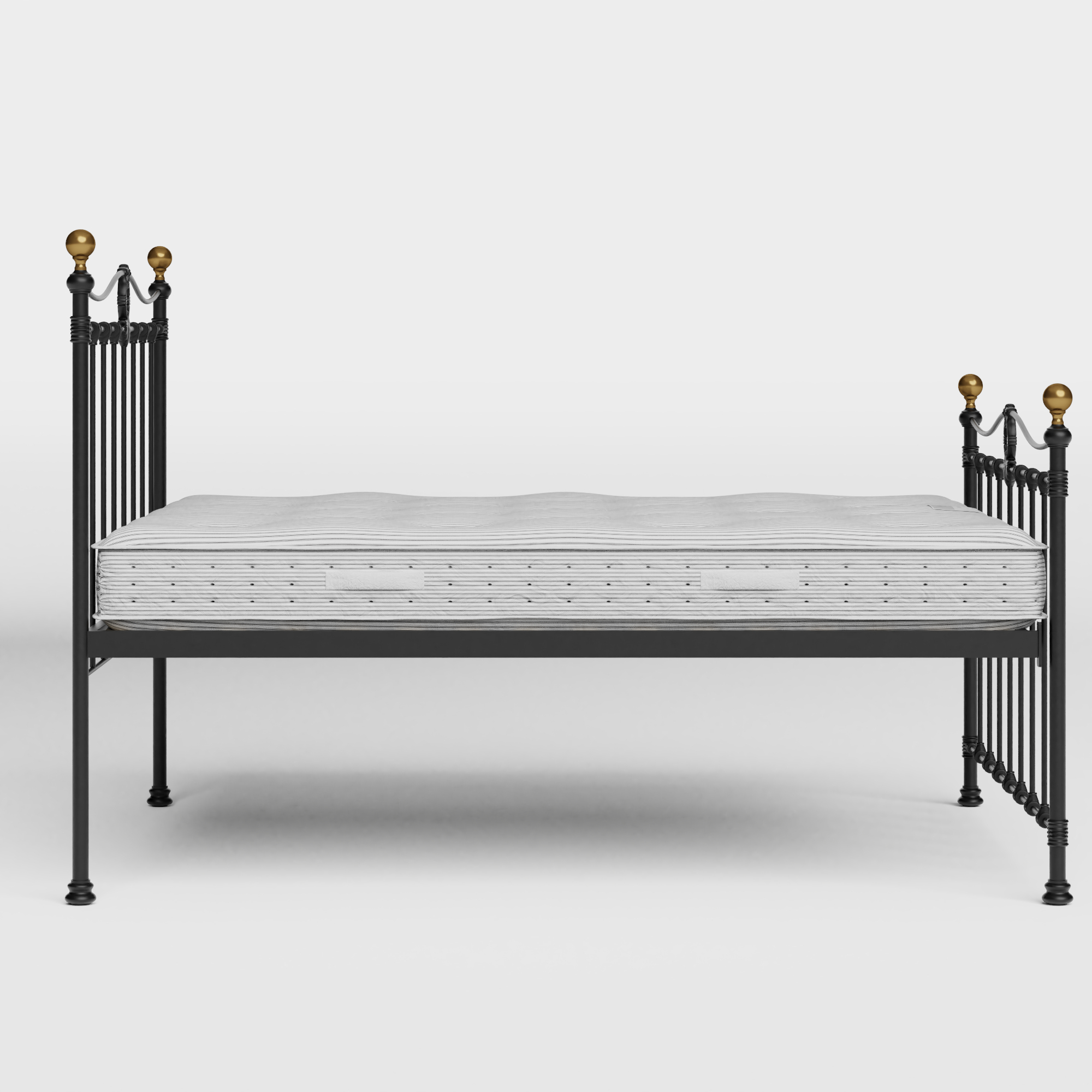 Tulsk cama de metal en negro con colchón