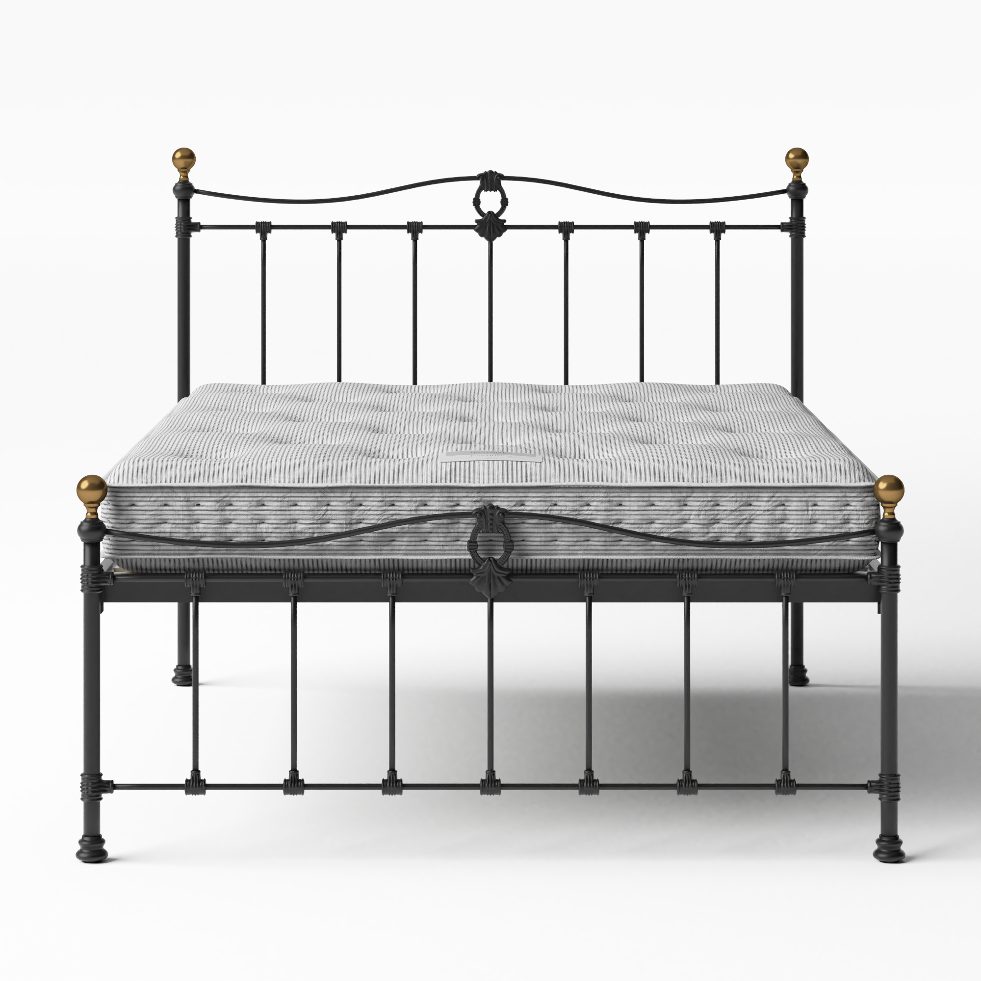 Tulsk Low Footend iron/metal bed in black with Juno mattress