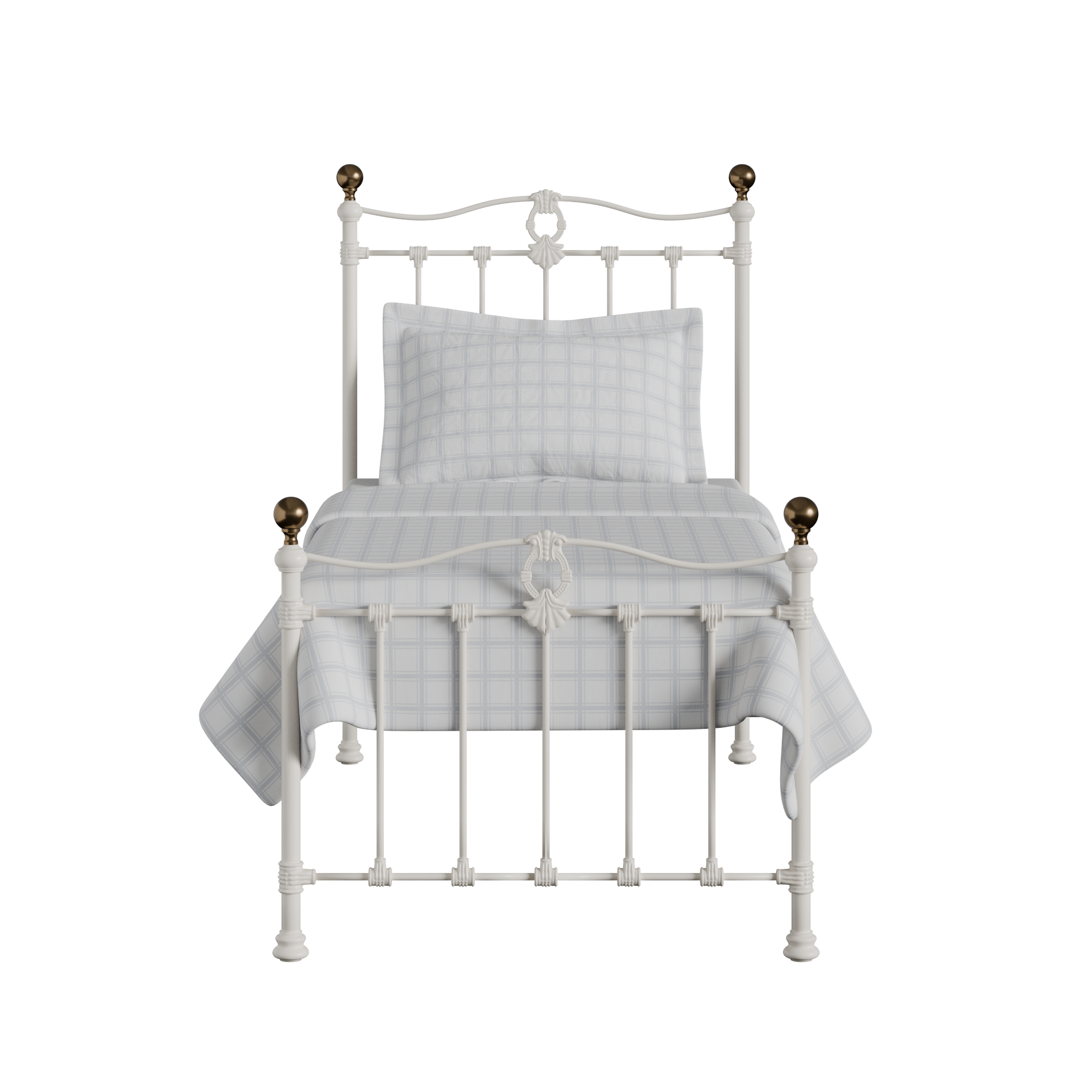 Tulsk Low Footend iron/metal single bed in ivory