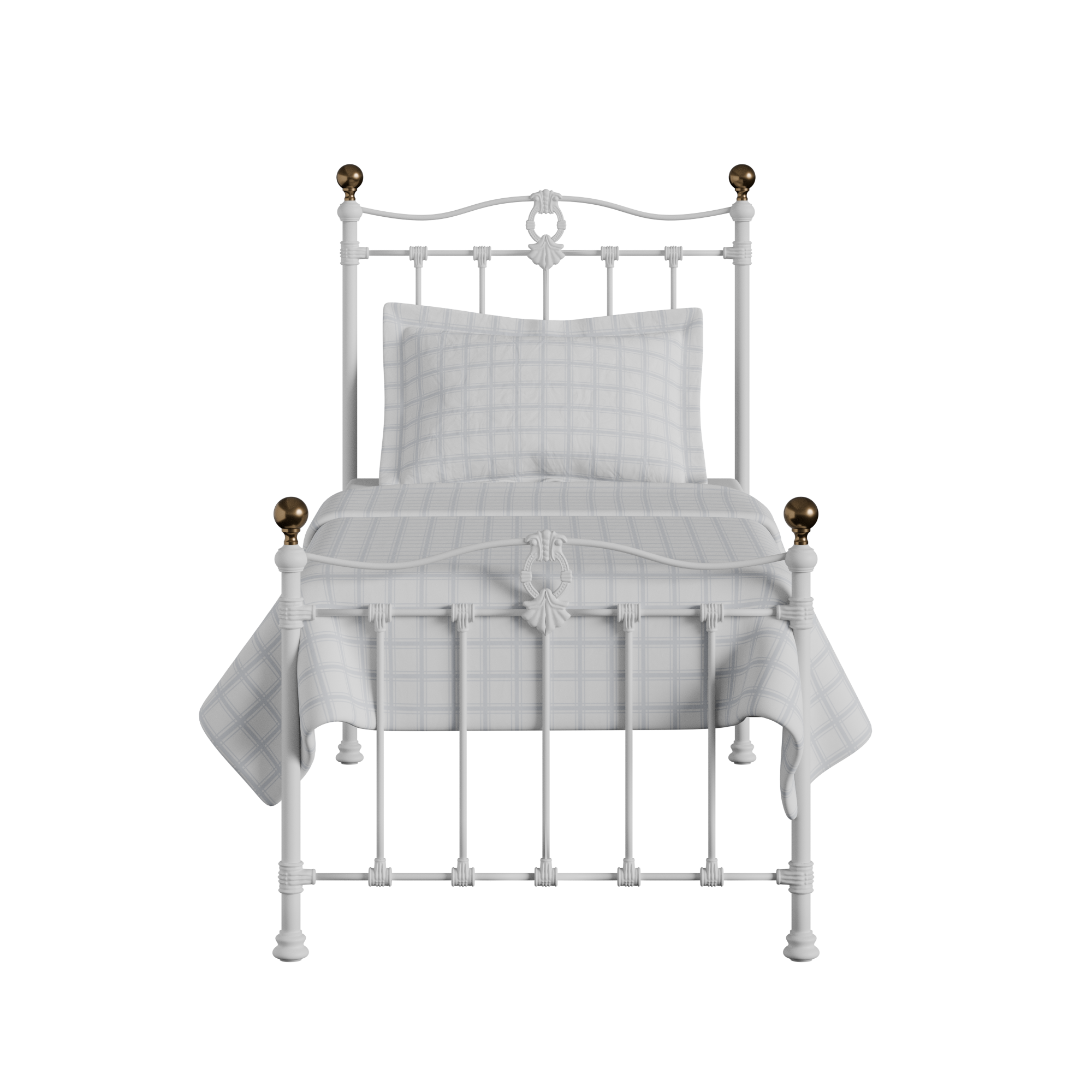 Tulsk Low Footend iron/metal single bed in white