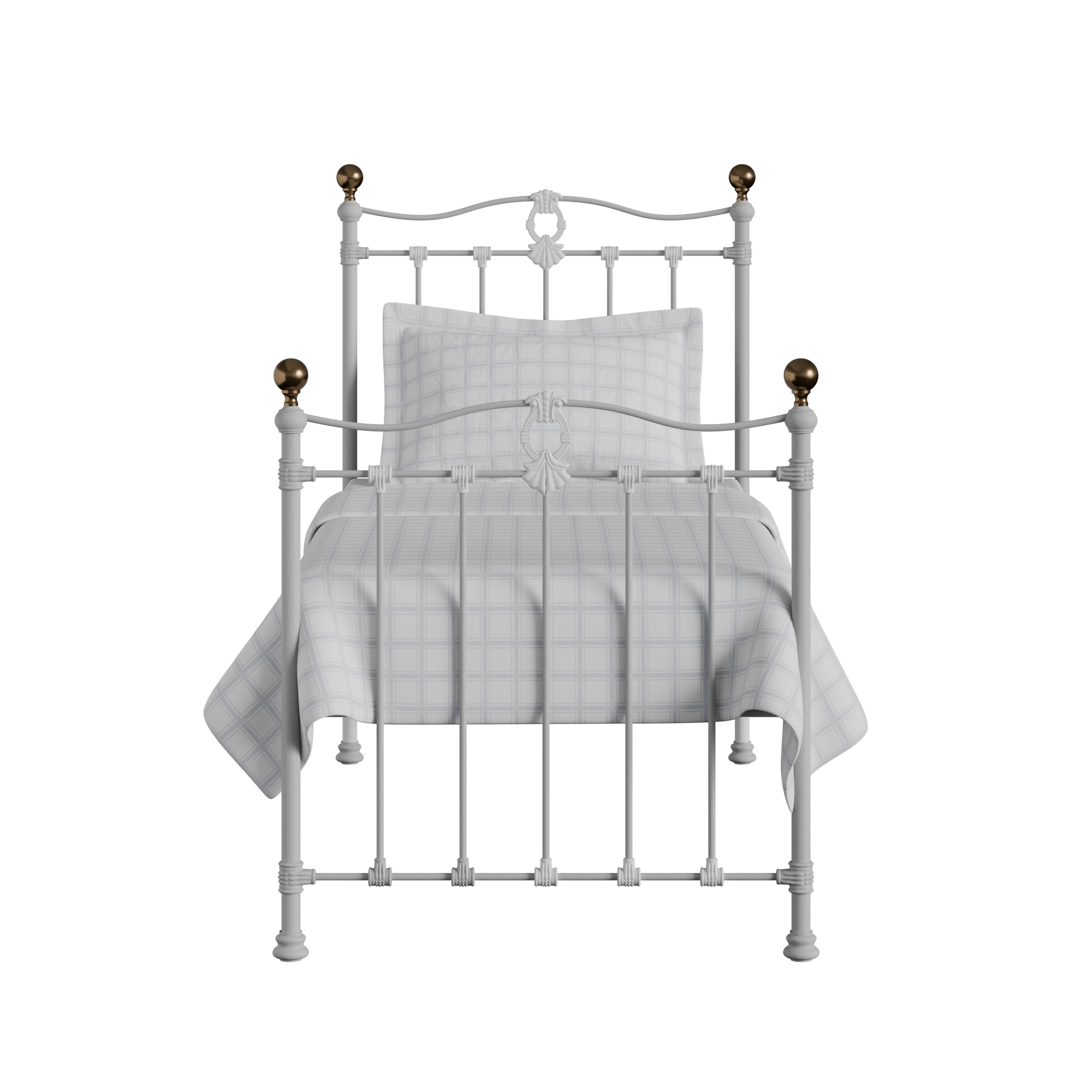 Tulsk cama individual de metal en blanco