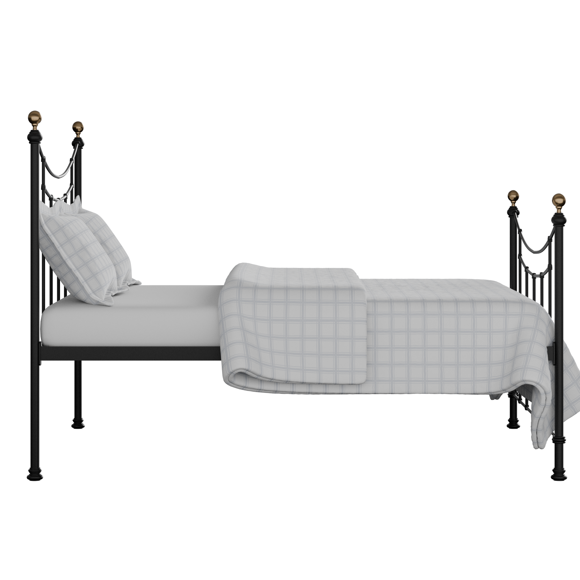 Virginia iron/metal bed in black with Juno mattress