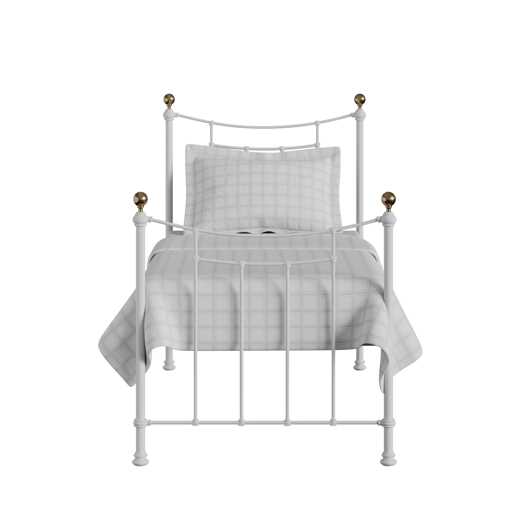 Virginia iron/metal single bed in white