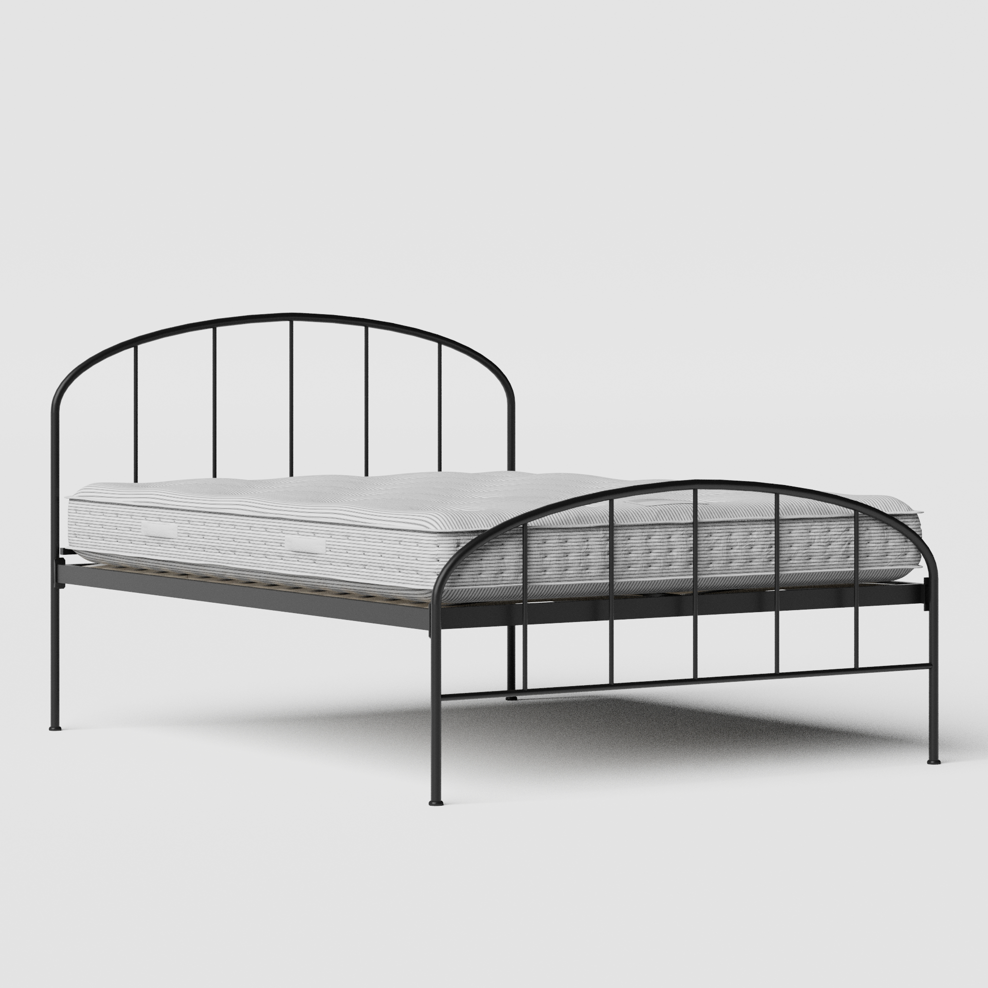 Waldo iron/metal bed in black with Juno mattress