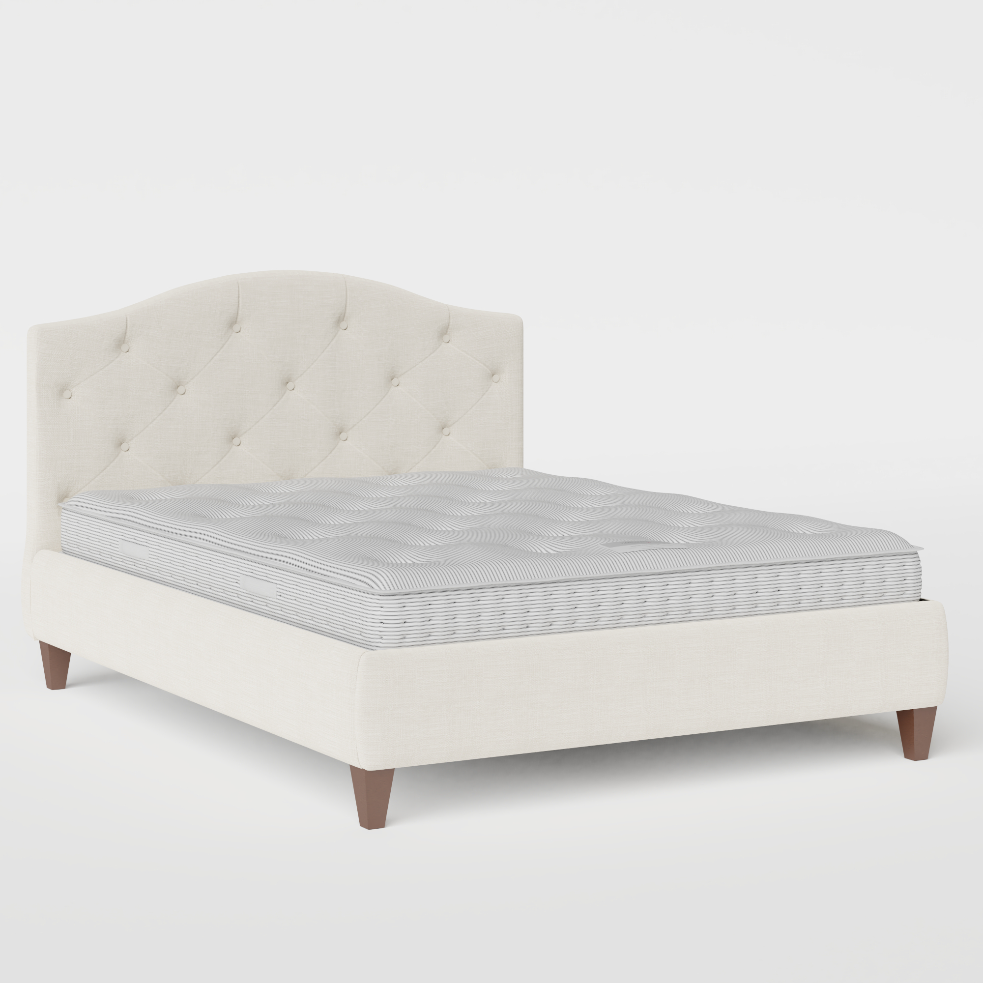 Daniella Deep Buttoned upholstered bed in mist fabric