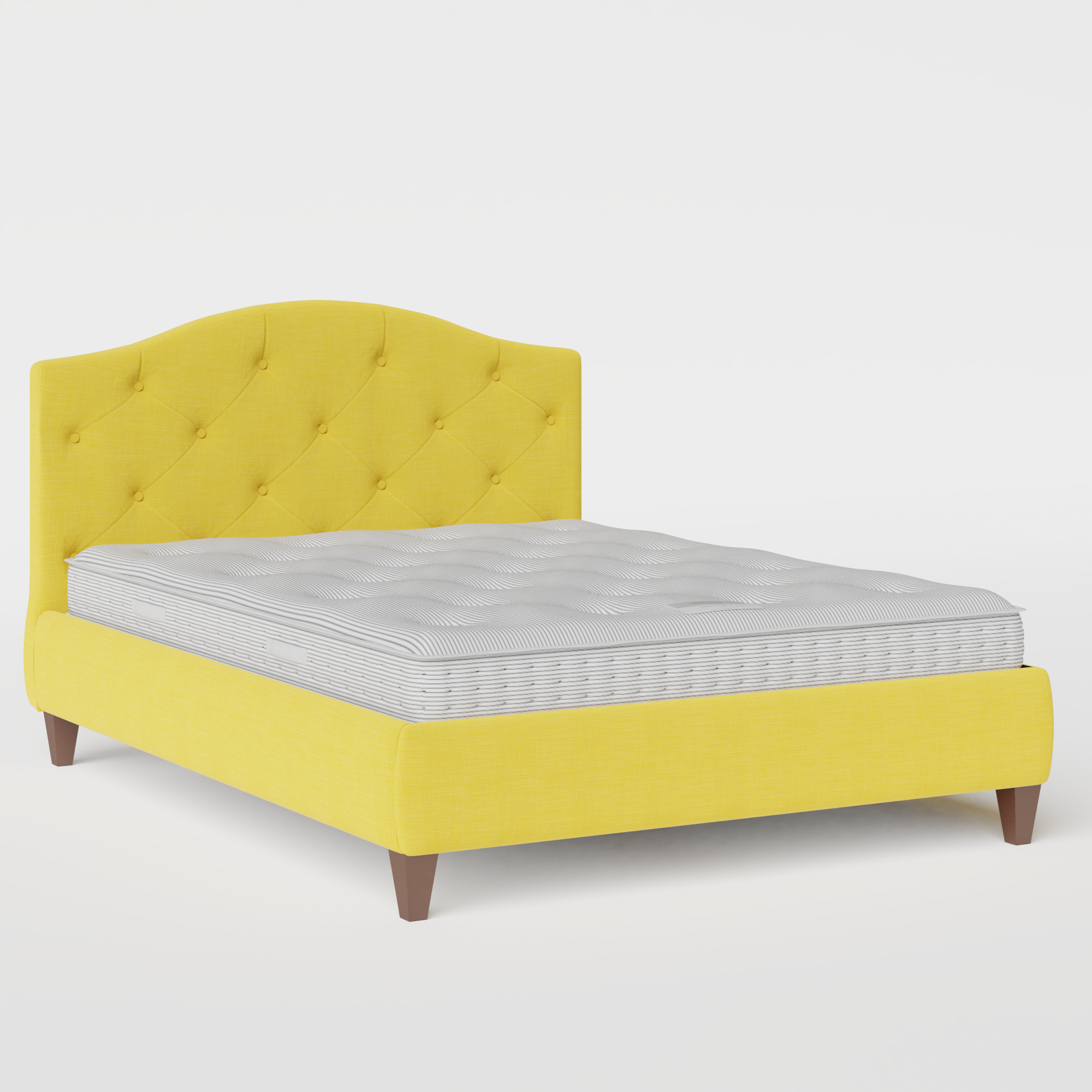 Daniella Deep Buttoned upholstered bed in sunflower fabric