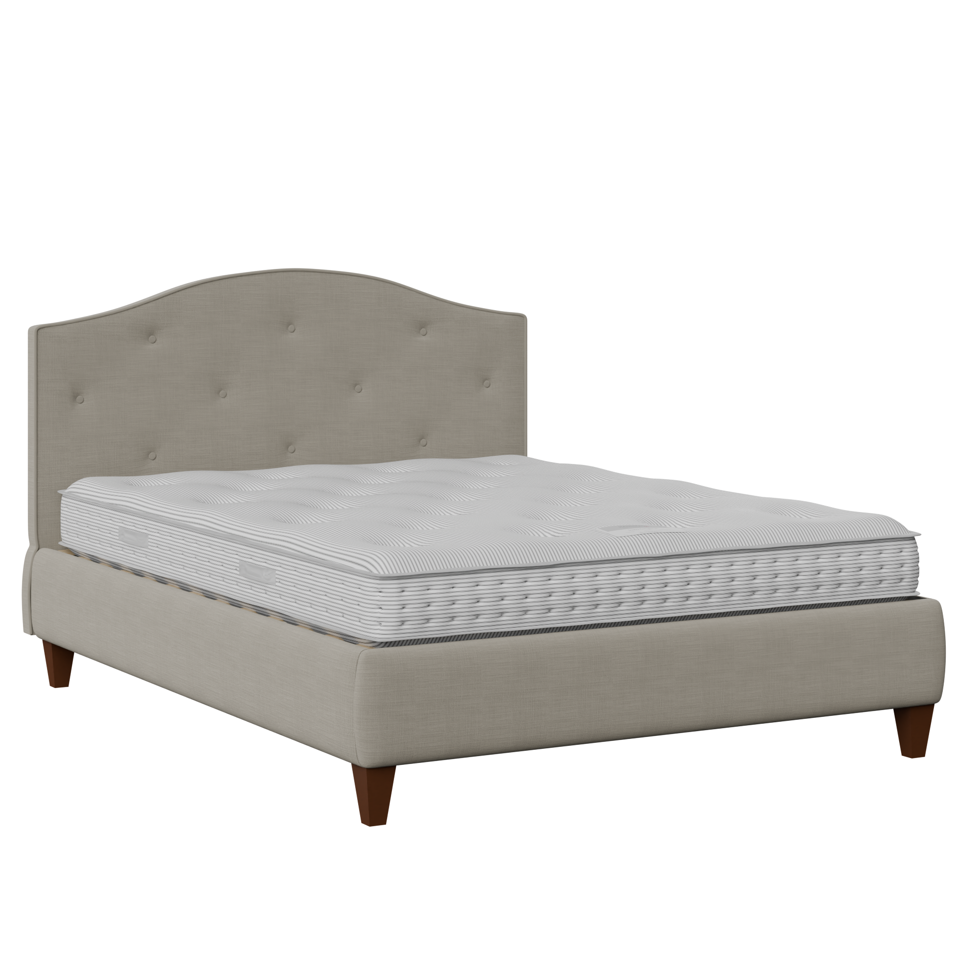 Daniella Buttoned Diagonal cama tapizada en tela gris