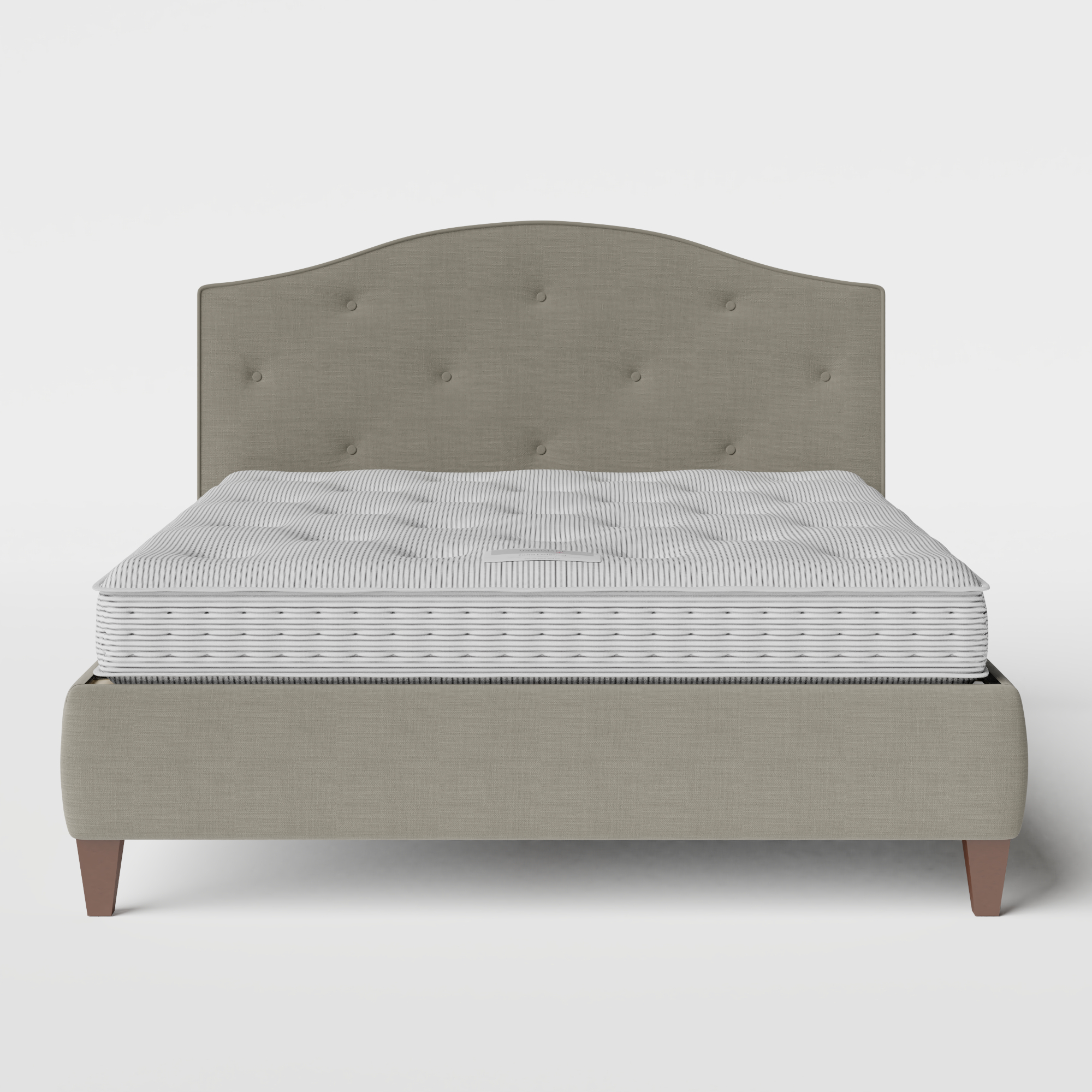 Daniella Buttoned Diagonal lit rembourré en tissu gris avec matelas