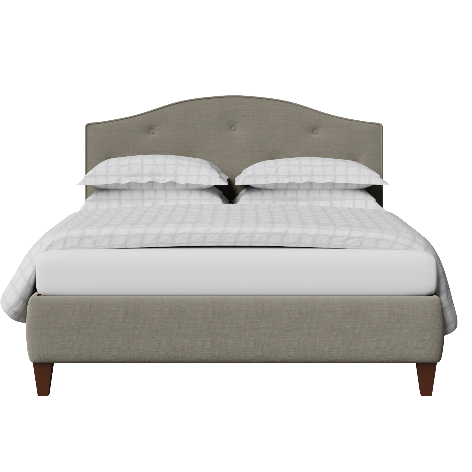 Daniella Buttoned Diagonal upholstered bed in grey fabric