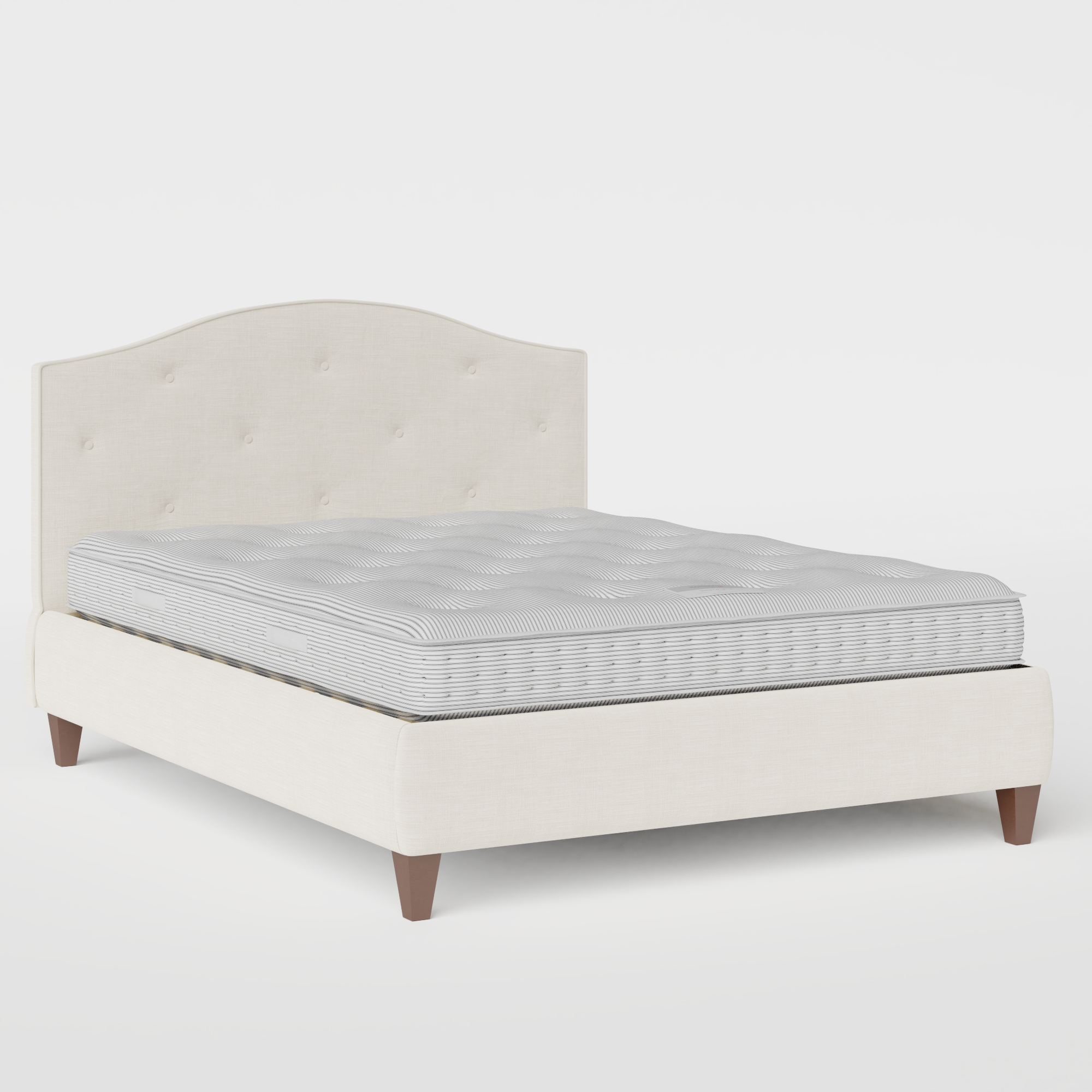 Daniella Buttoned Diagonal upholstered bed in mist fabric