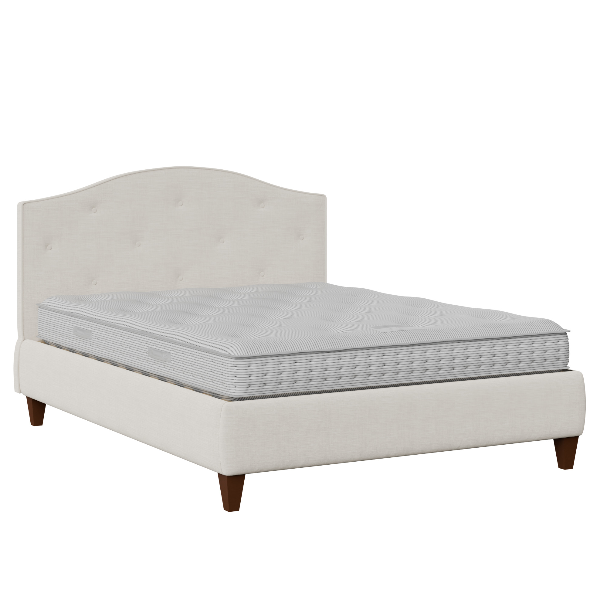 Daniella Buttoned Diagonal cama tapizada en tela mist