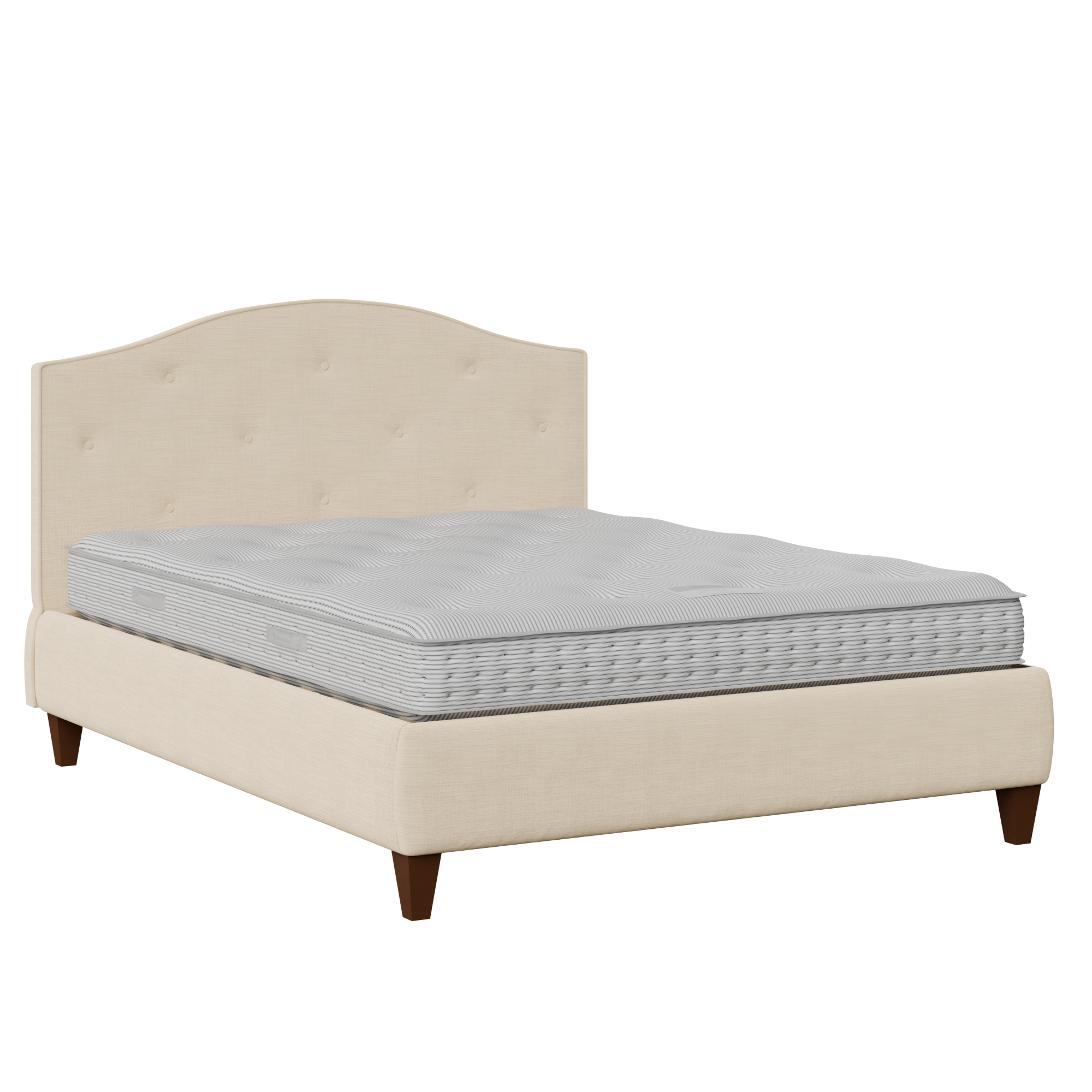 Daniella Buttoned Diagonal cama tapizada en tela natural