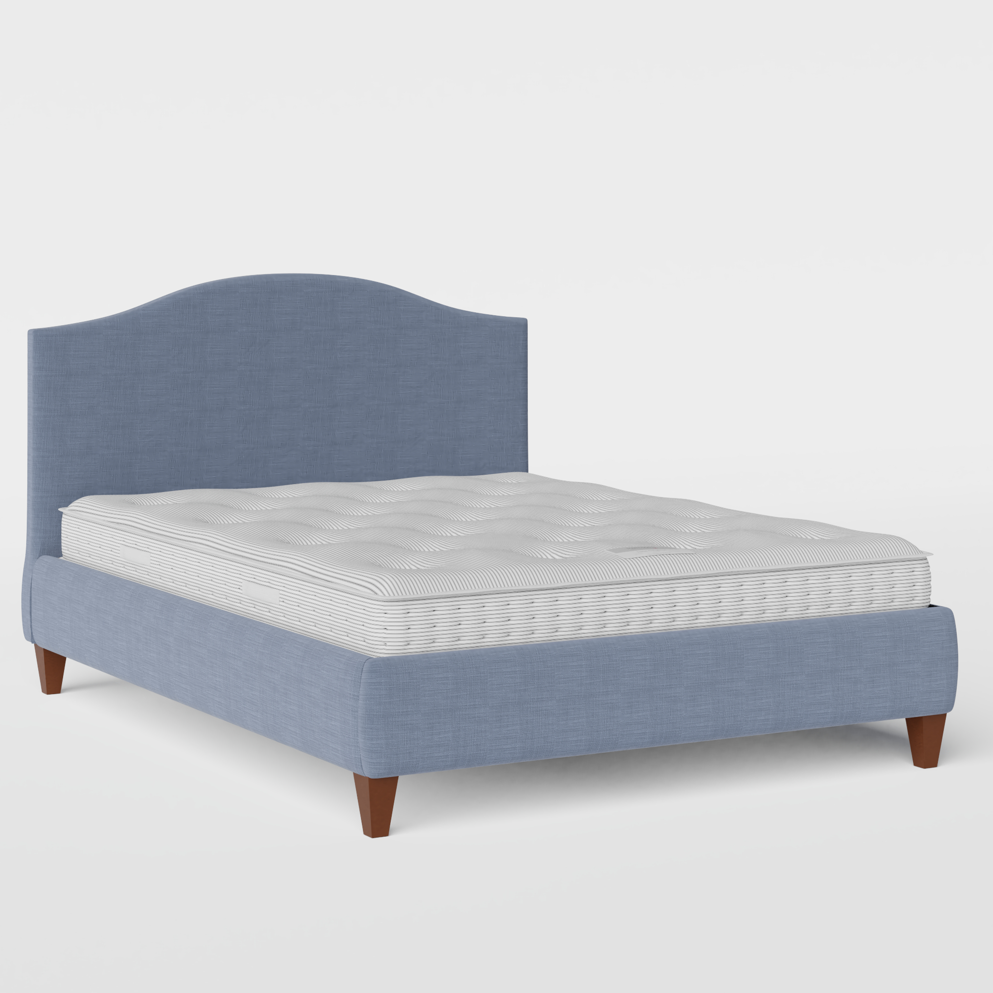 Daniella cama tapizada en tela azul