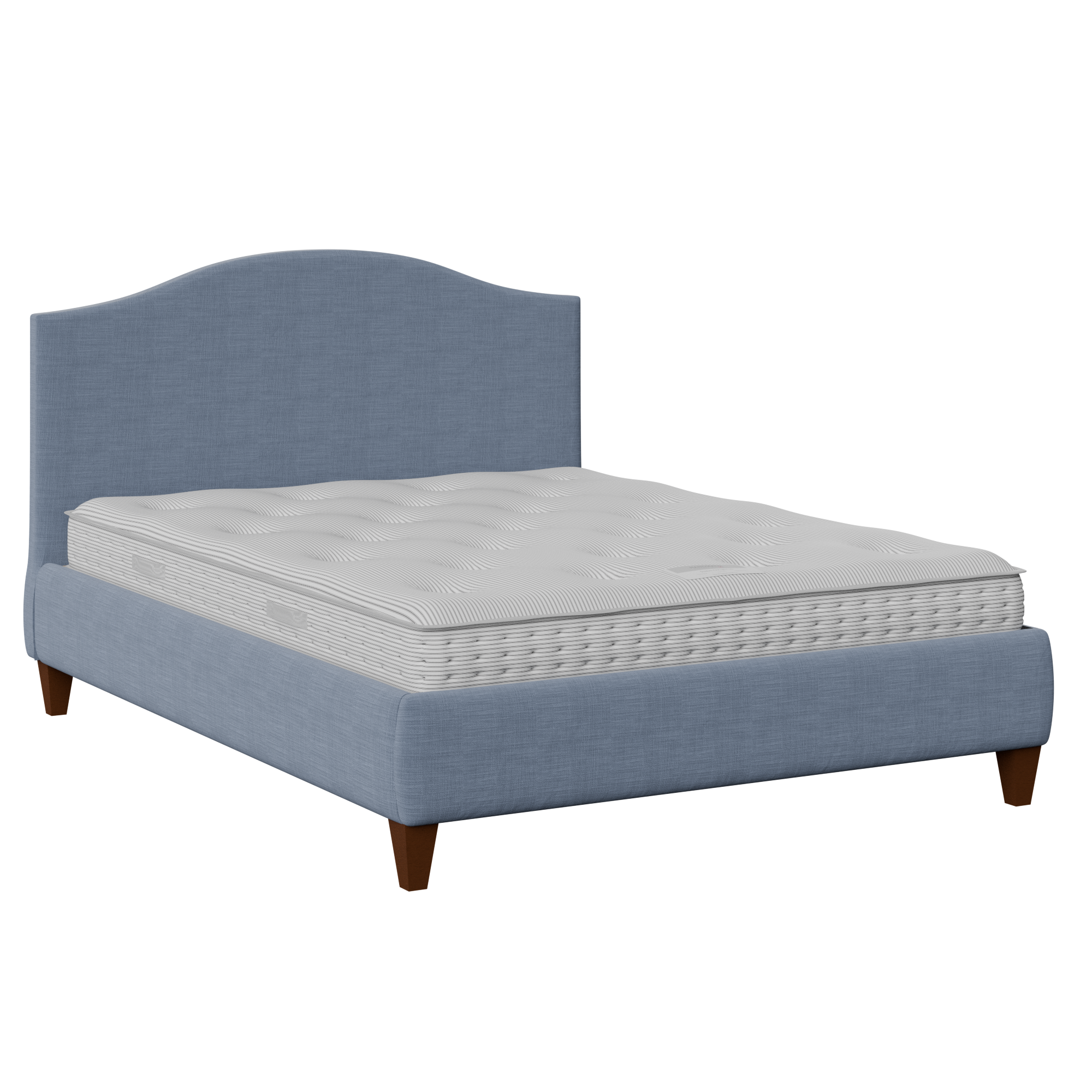 Daniella upholstered bed in blue fabric