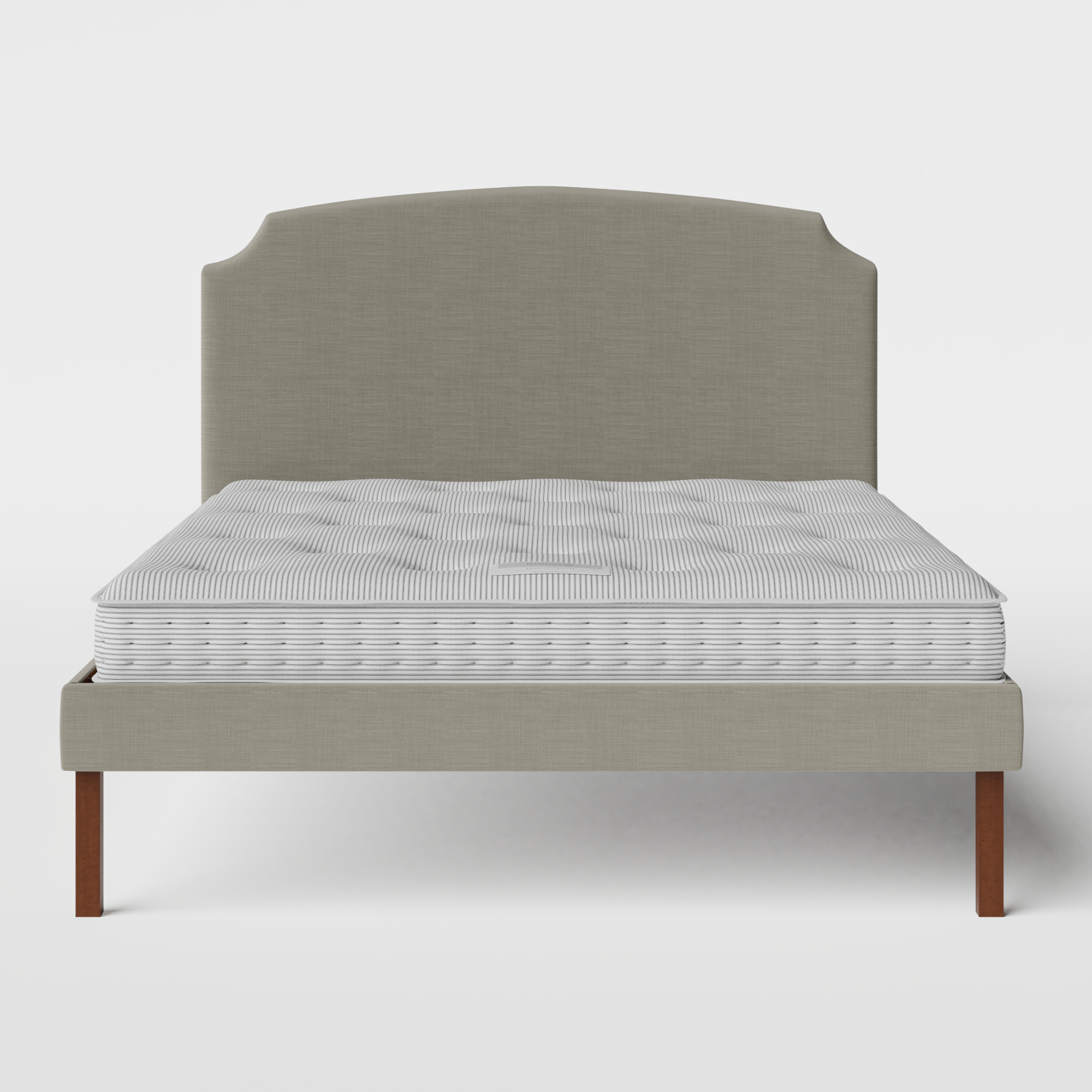 Kobe Upholstered letto imbottito in tessuto grigio con materasso