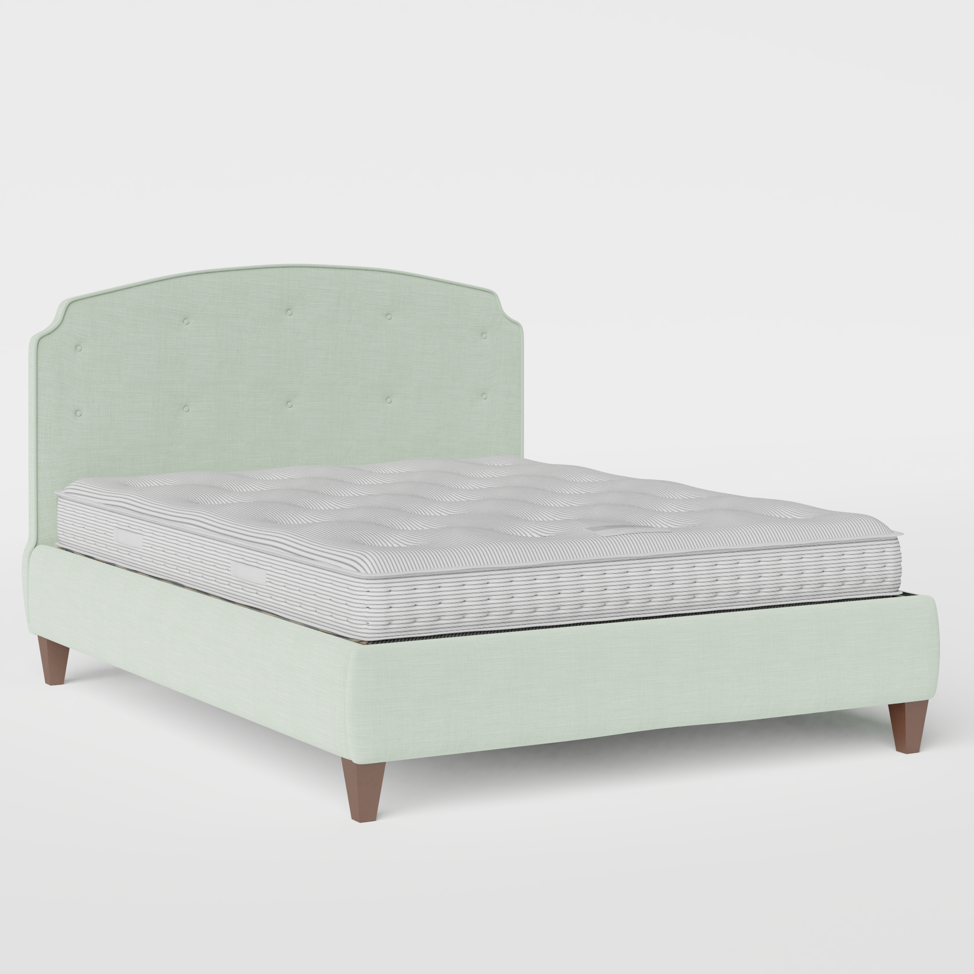 Lide Buttoned upholstered bed in duckegg fabric