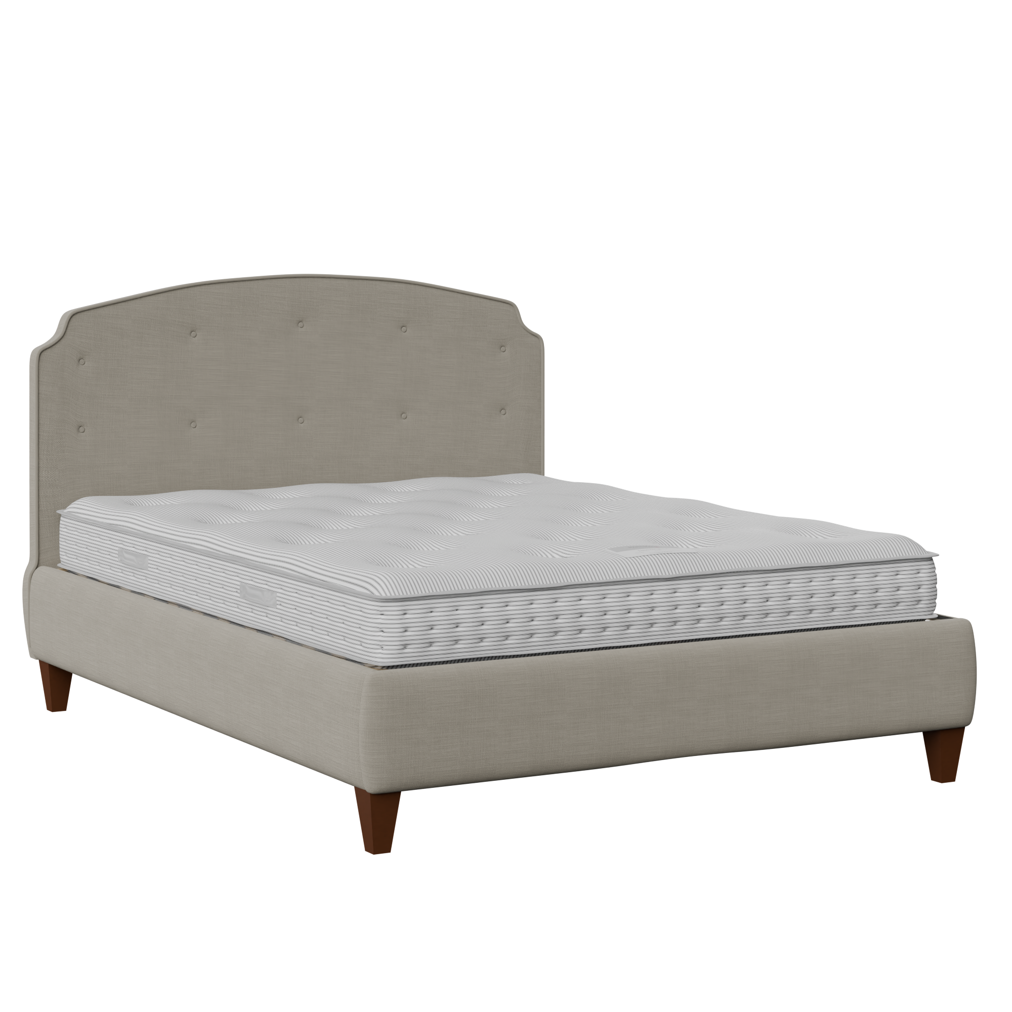 Lide Buttoned cama tapizada en tela gris
