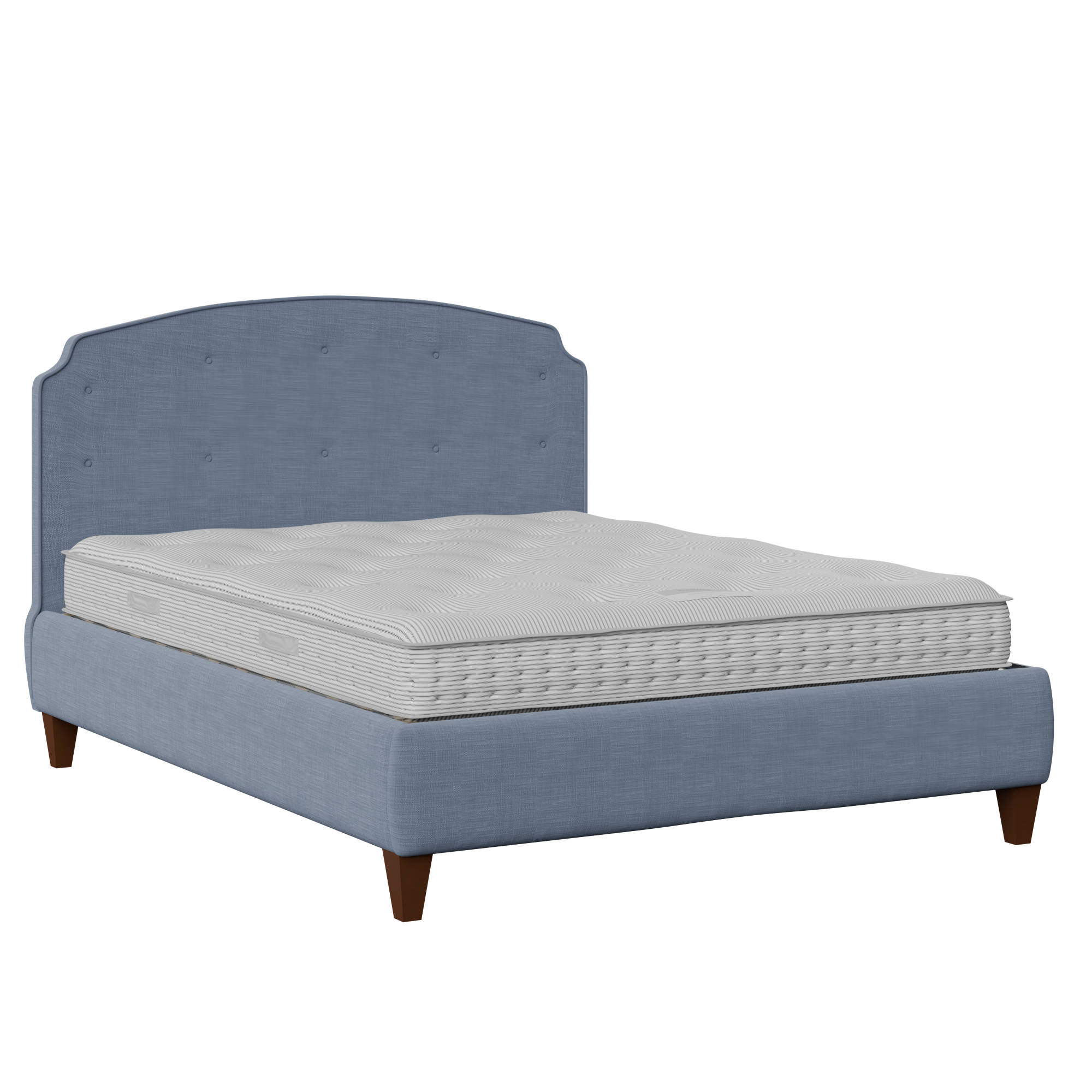 Lide Buttoned cama tapizada en tela azul