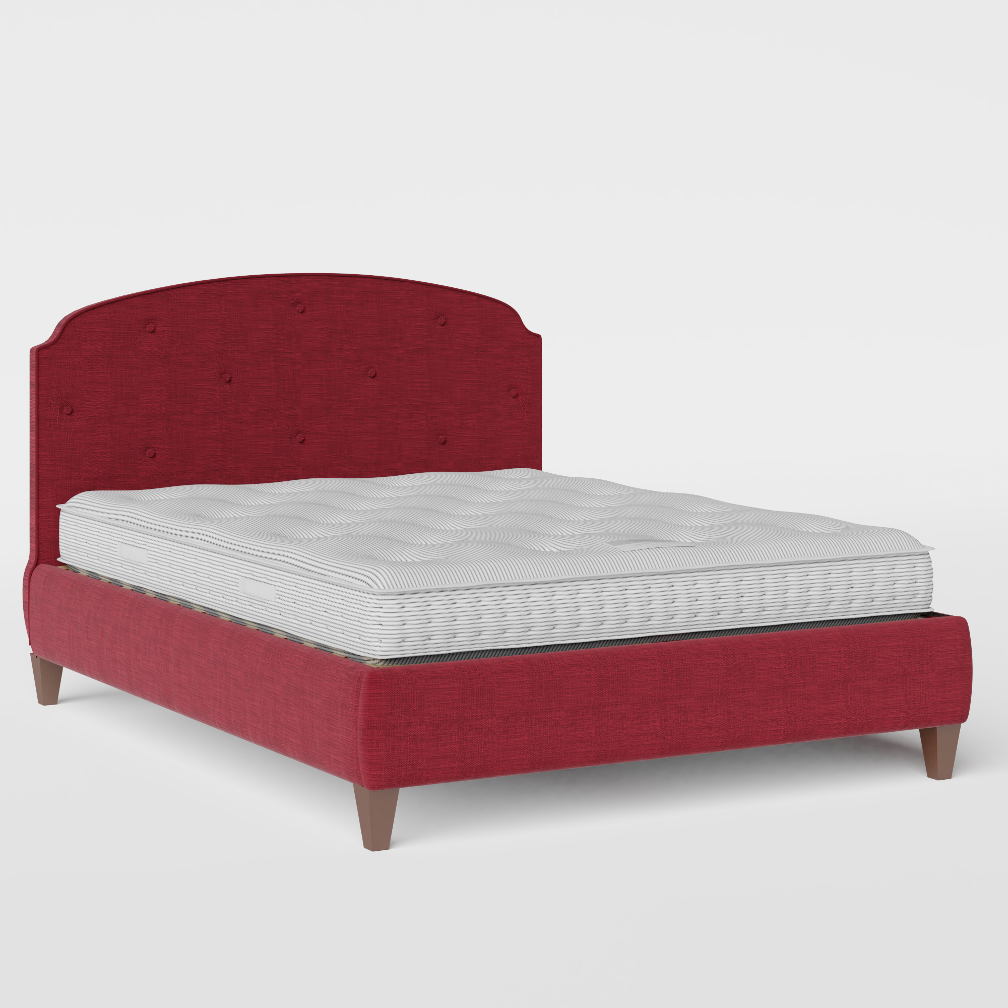 Lide Buttoned Diagonal stoffen bed in cherry