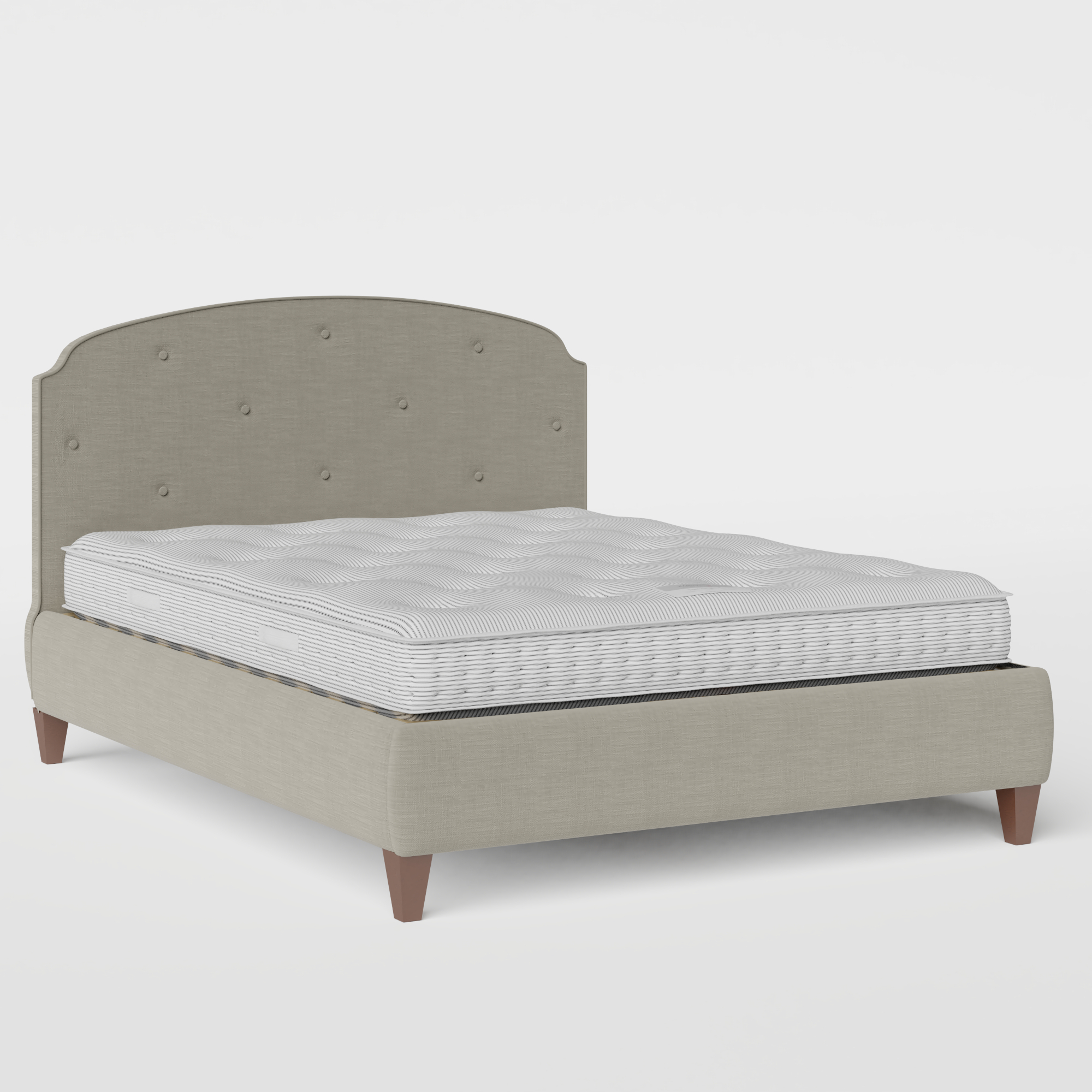 Lide Buttoned Diagonal letto imbottito con tessuto grigio