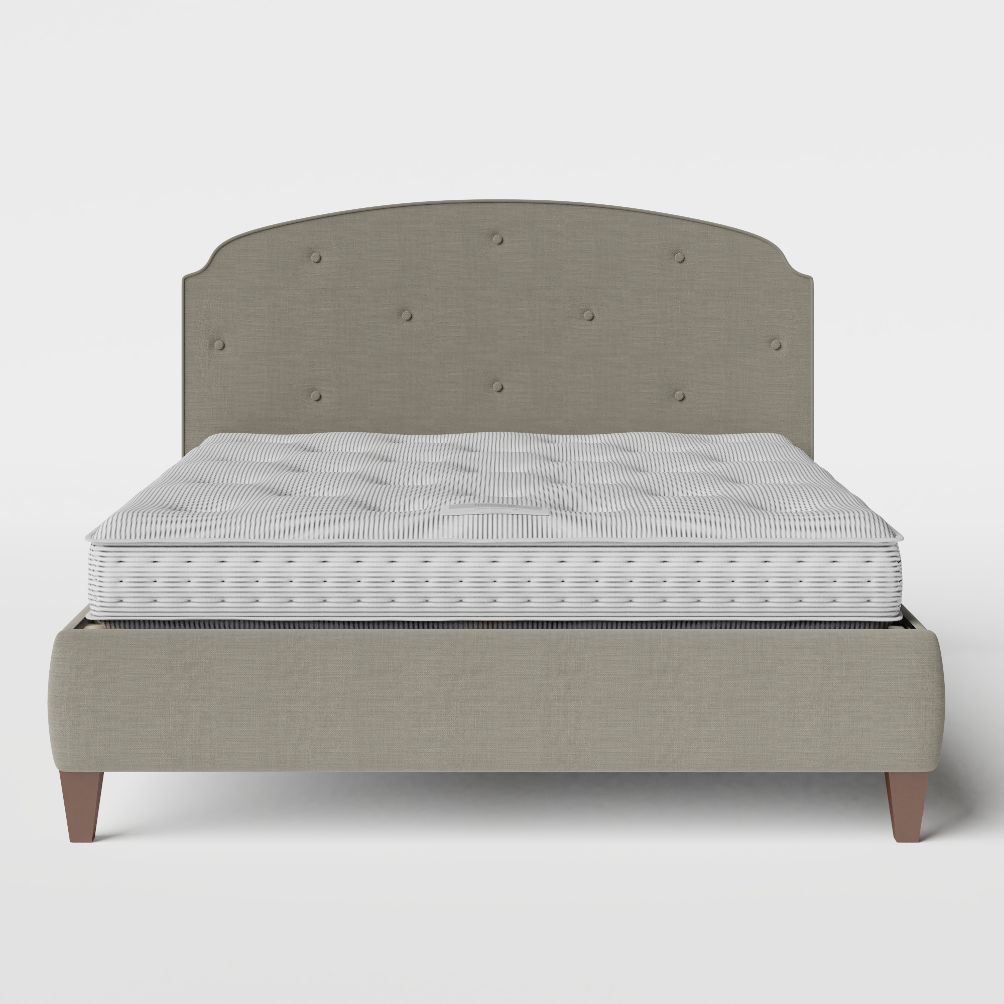 Lide Buttoned Diagonal letto imbottito in tessuto grigio con materasso