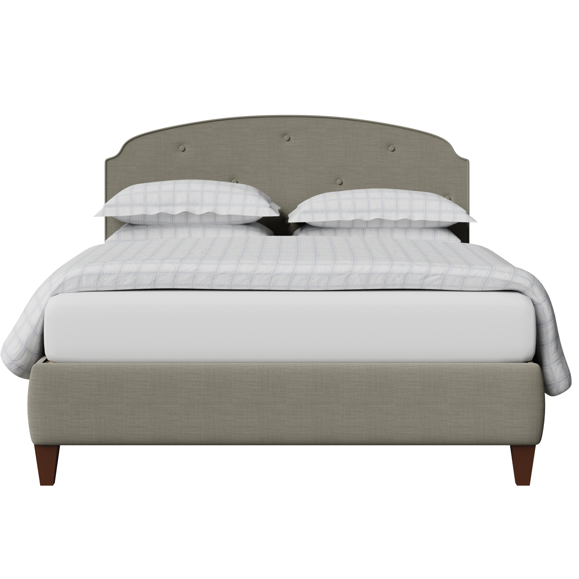 Lide Buttoned Diagonal upholstered bed in grey fabric