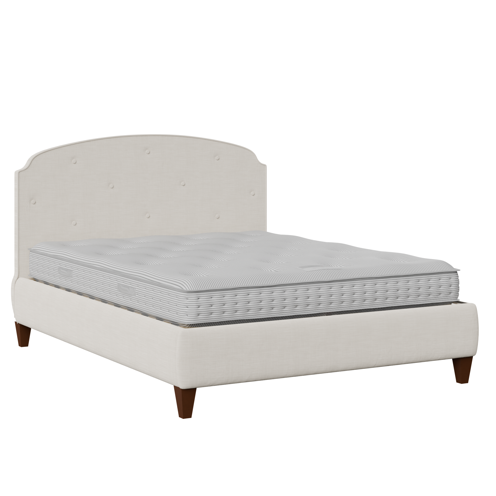 Lide Buttoned Diagonal upholstered bed in mist fabric