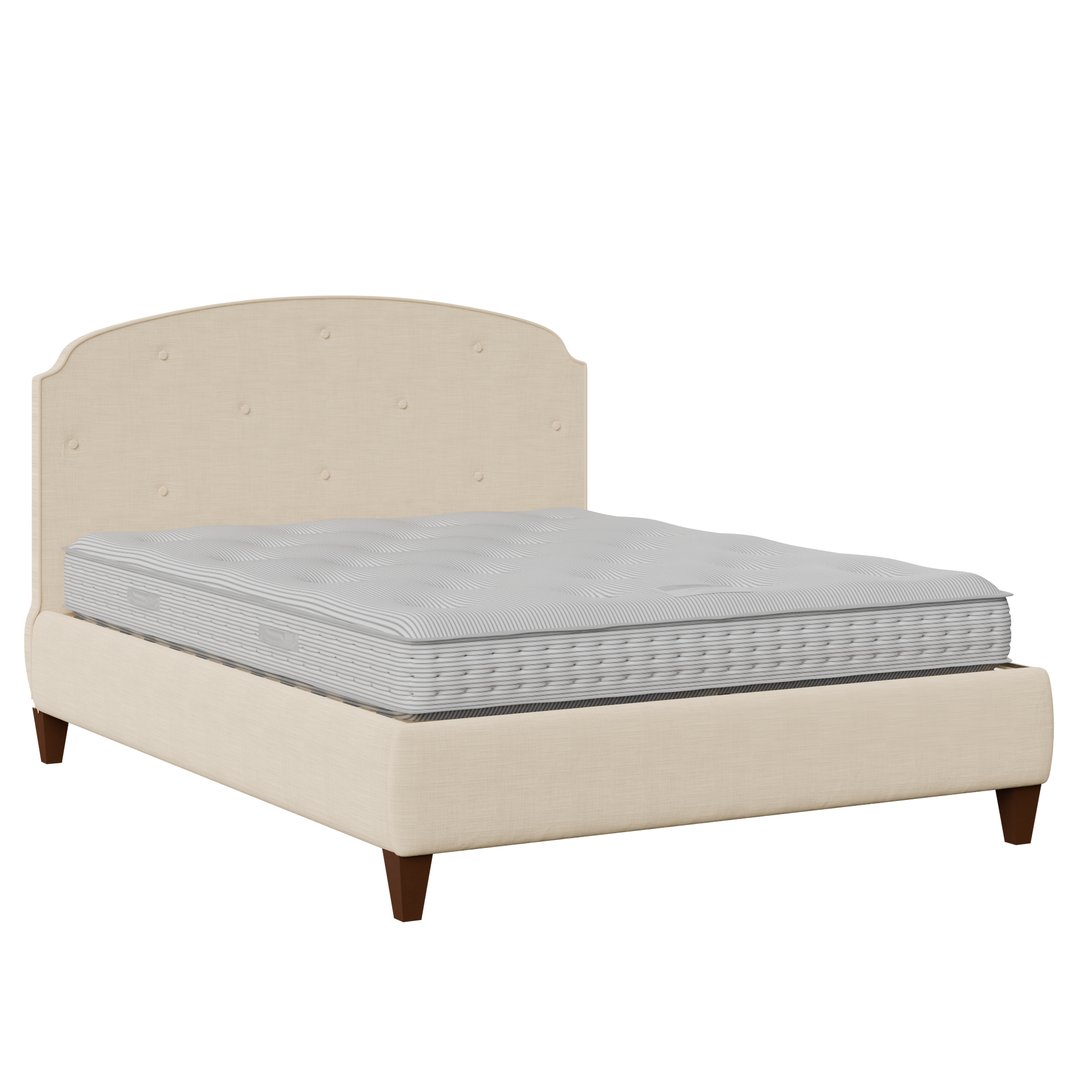Lide Buttoned Diagonal stoffen bed in natural