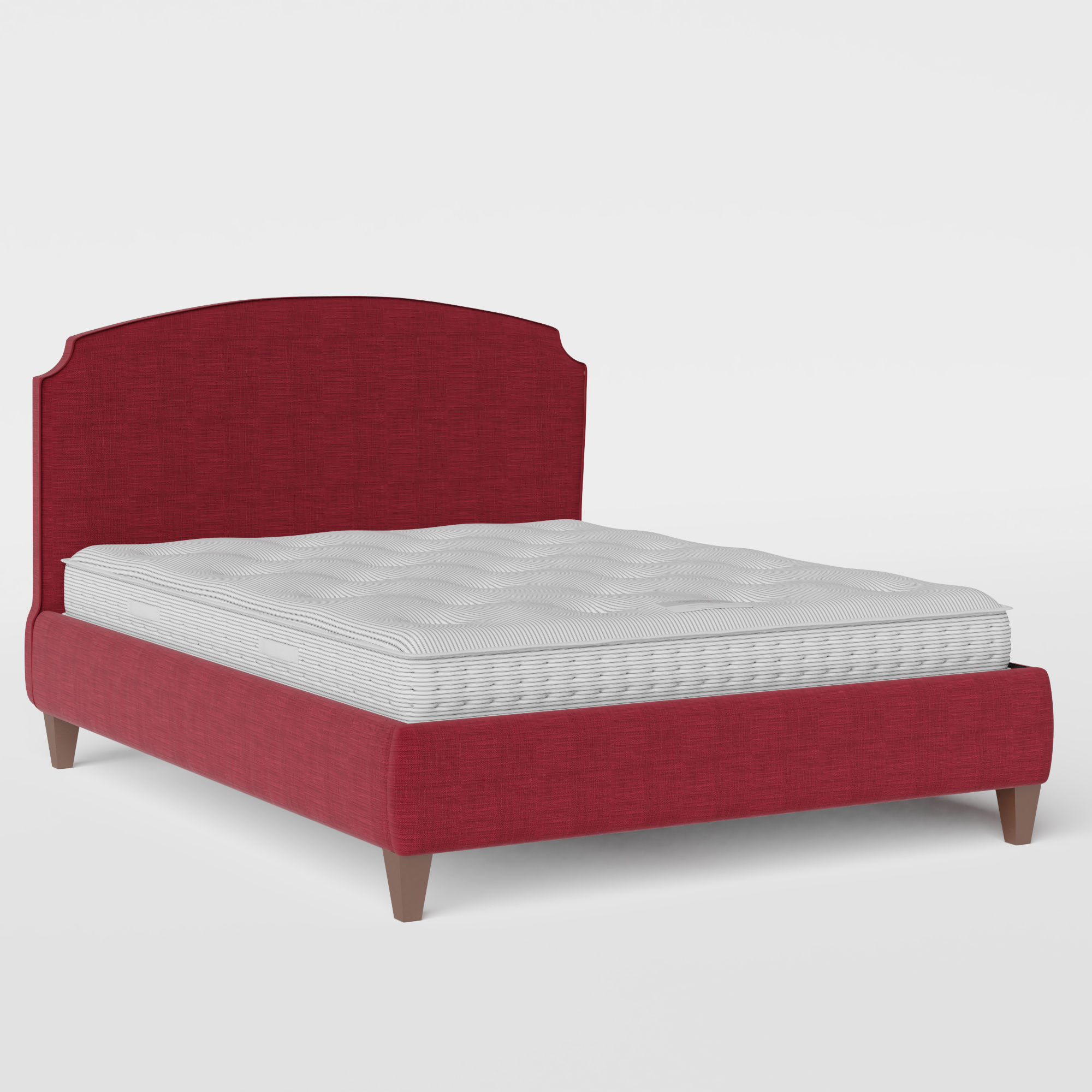Lide with Piping upholstered bed in cherry fabric