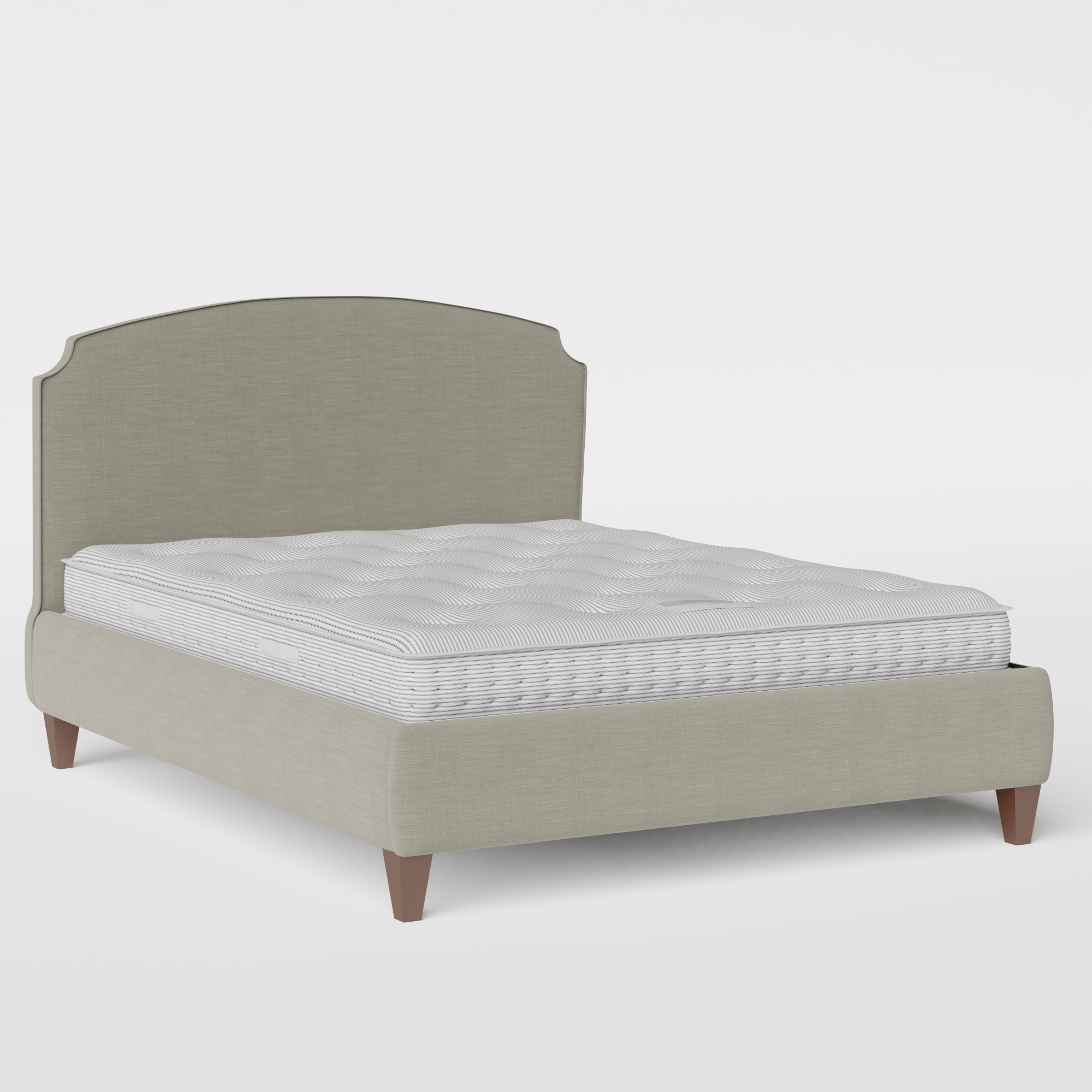 Lide with Piping upholstered bed in grey fabric