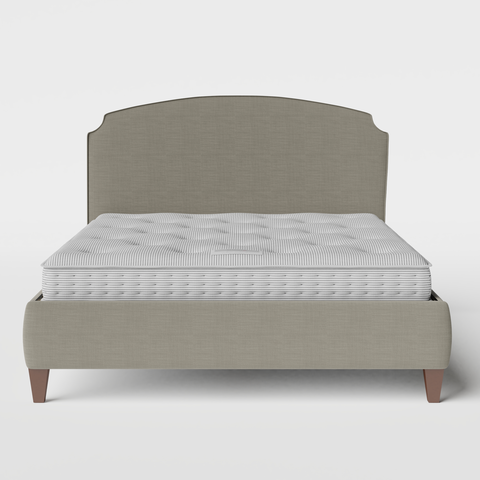 Lide with Piping upholstered bed in grey fabric with Juno mattress