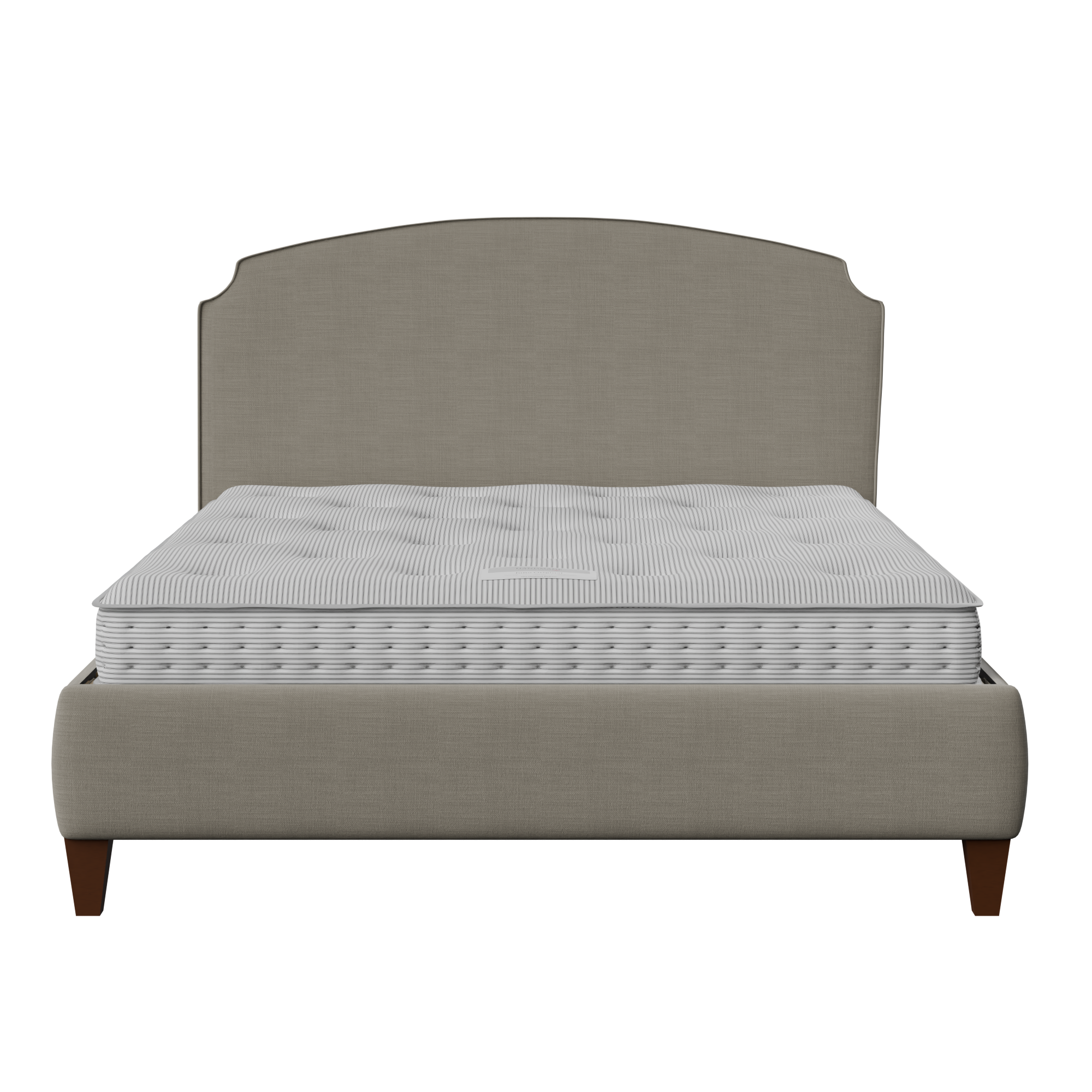 Lide with Piping cama tapizada en tela gris con colchón