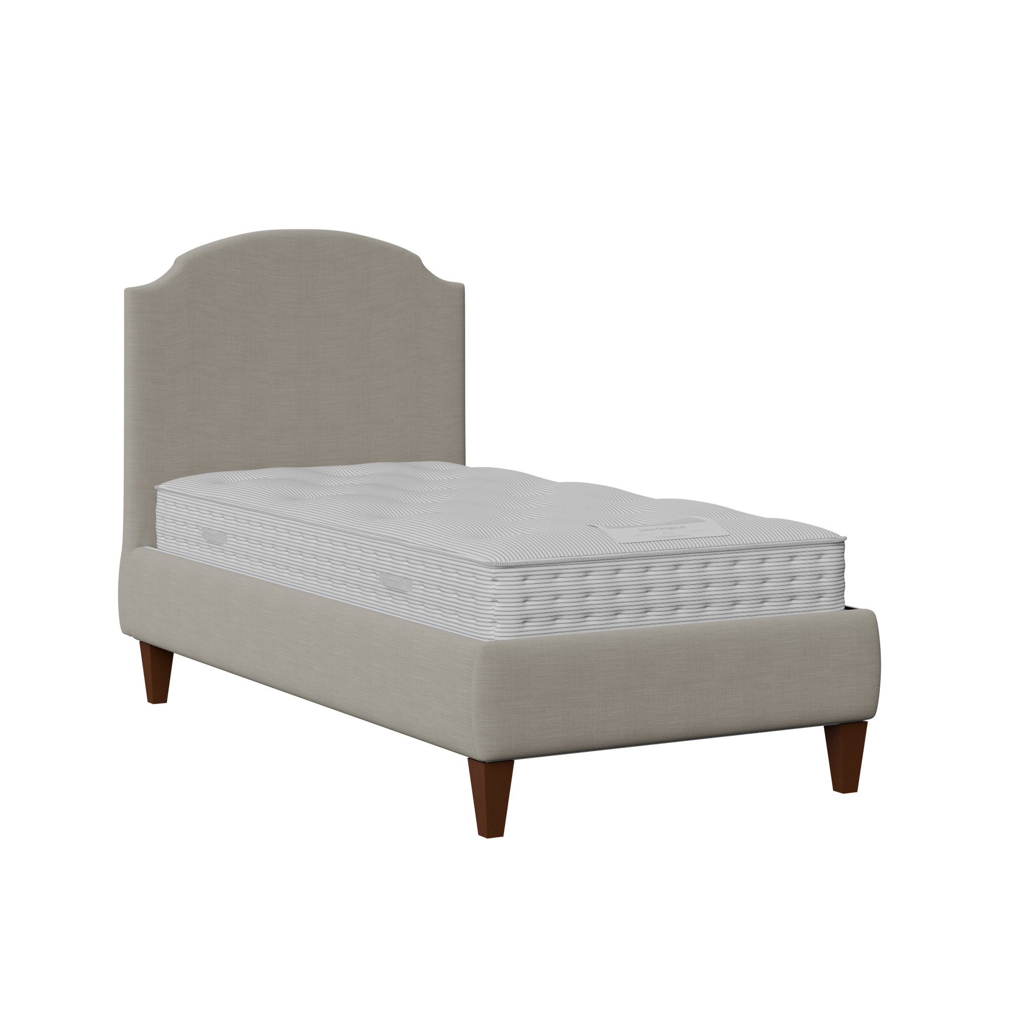 Lide cama individual tapizada en tela gris