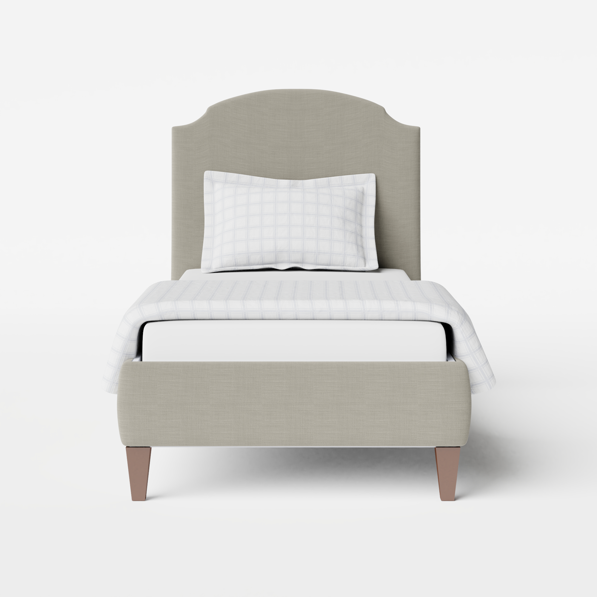 Lide upholstered single bed in grey fabric