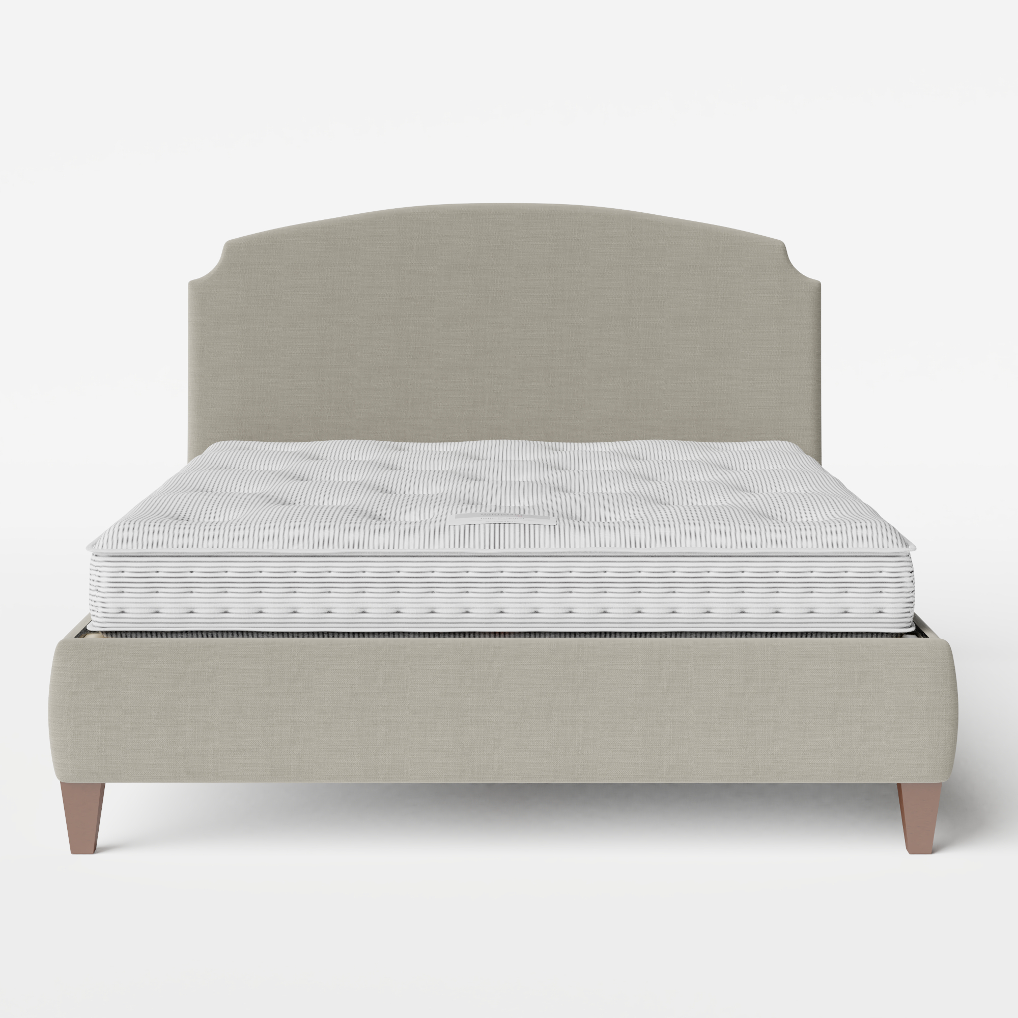 Lide upholstered bed in grey fabric with Juno mattress