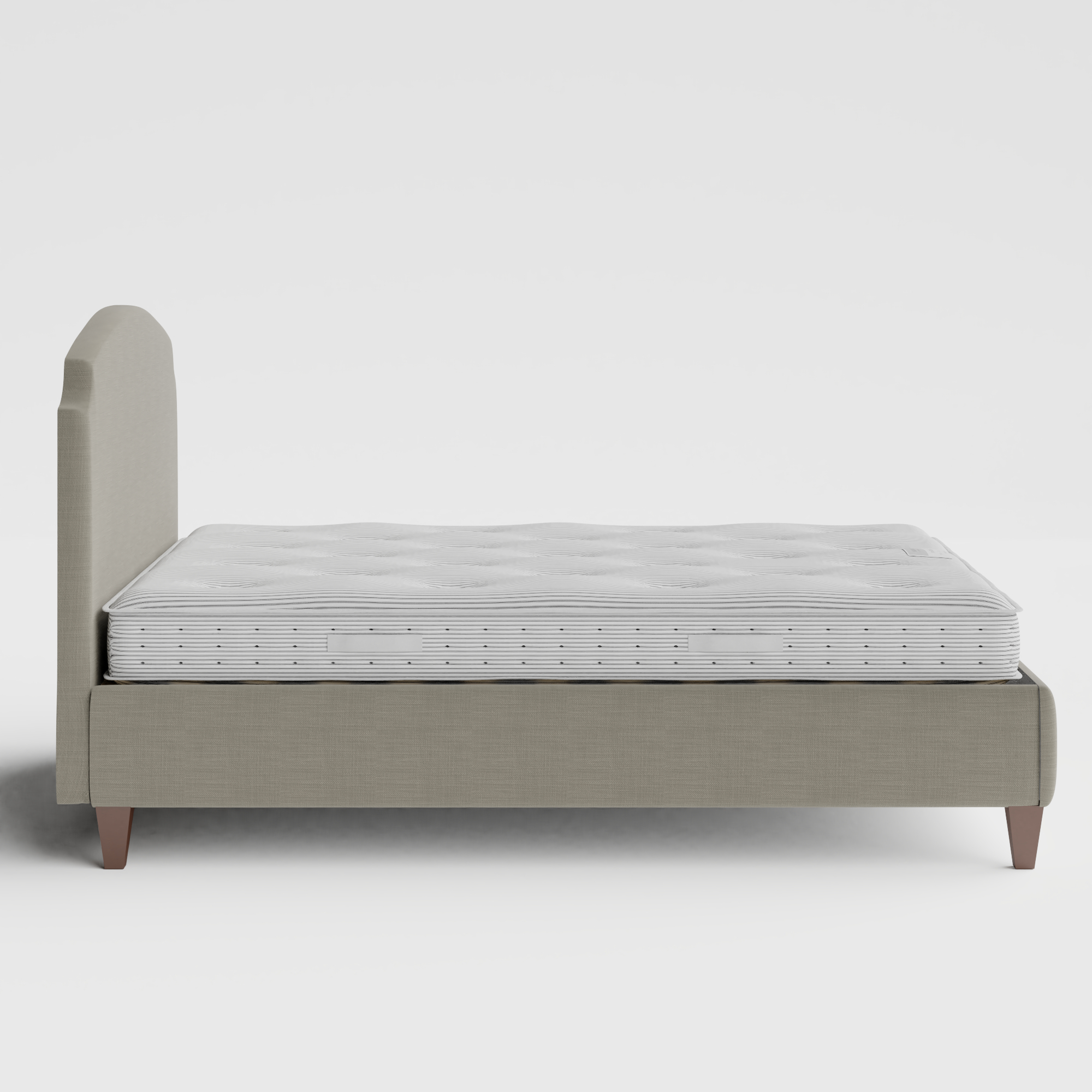 Lide upholstered bed in grey fabric with Juno mattress