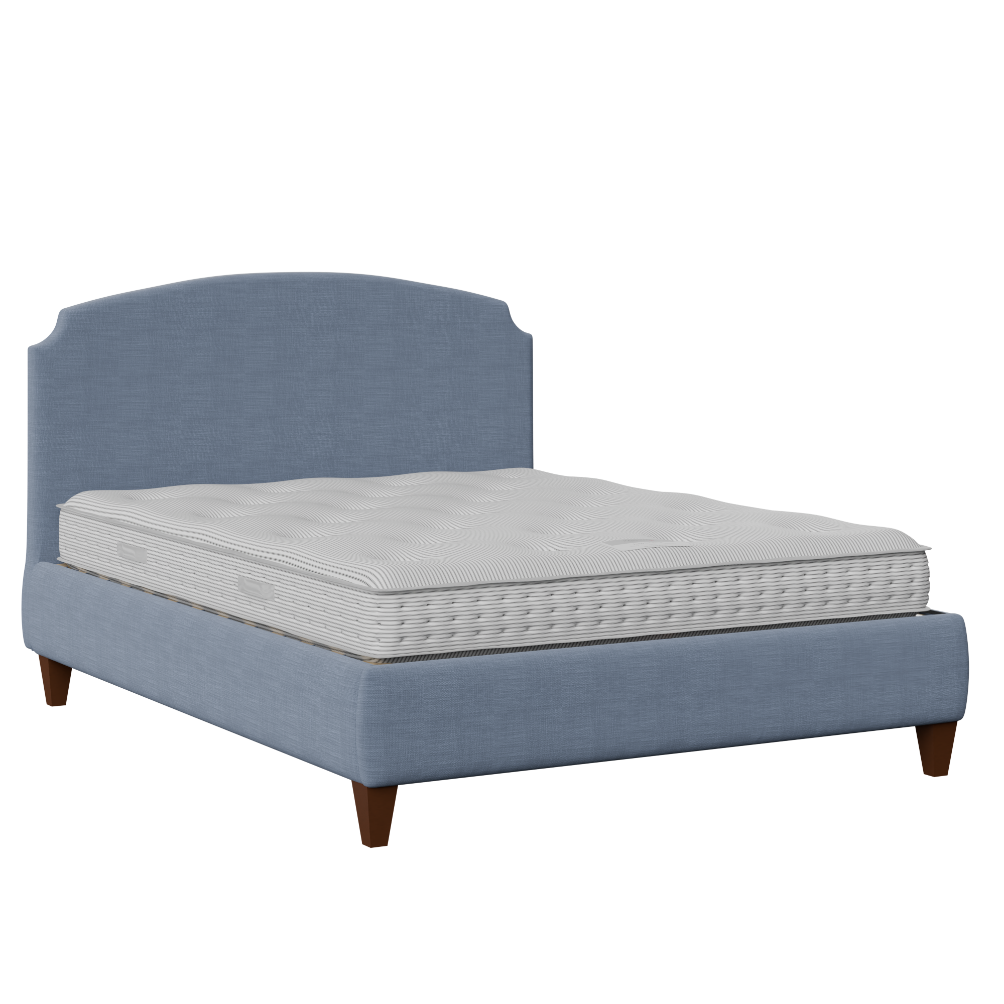 Lide cama tapizada en tela azul