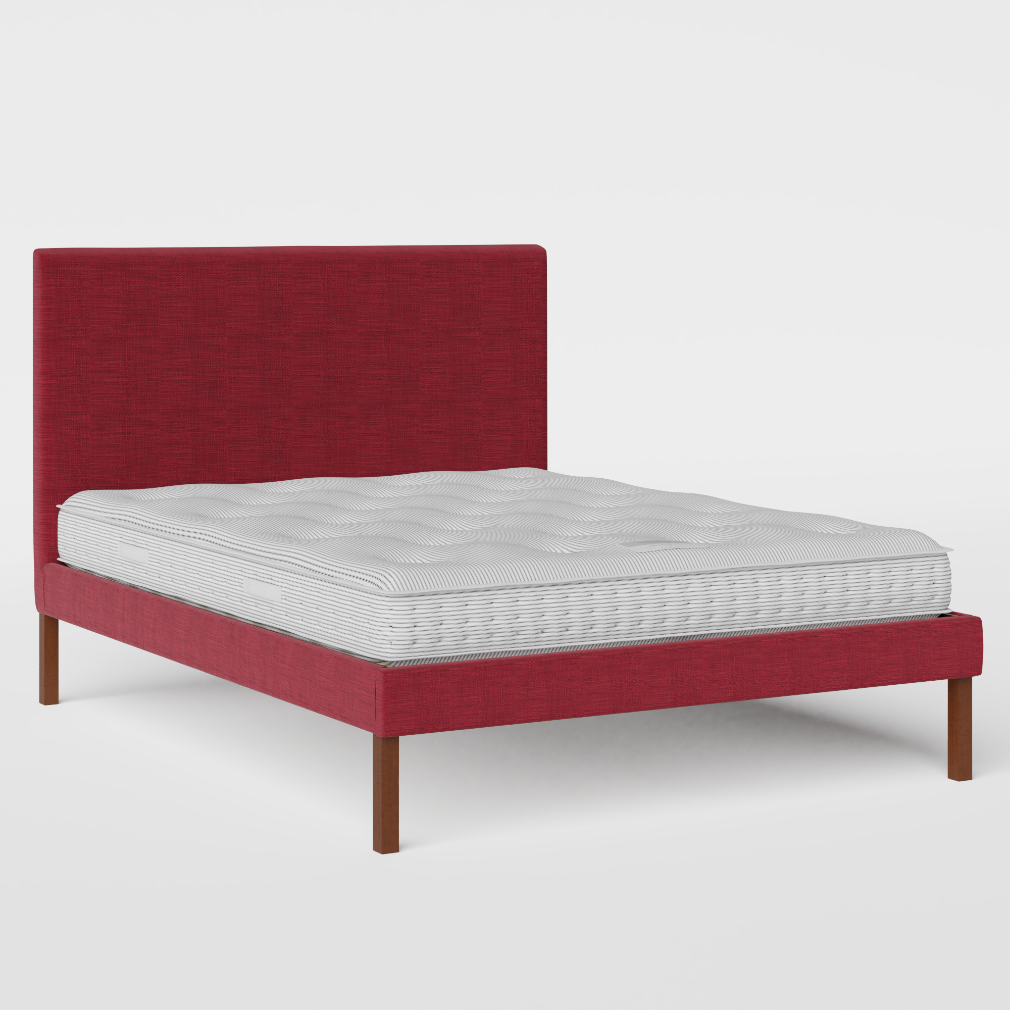 Misaki Upholstered stoffen bed in cherry