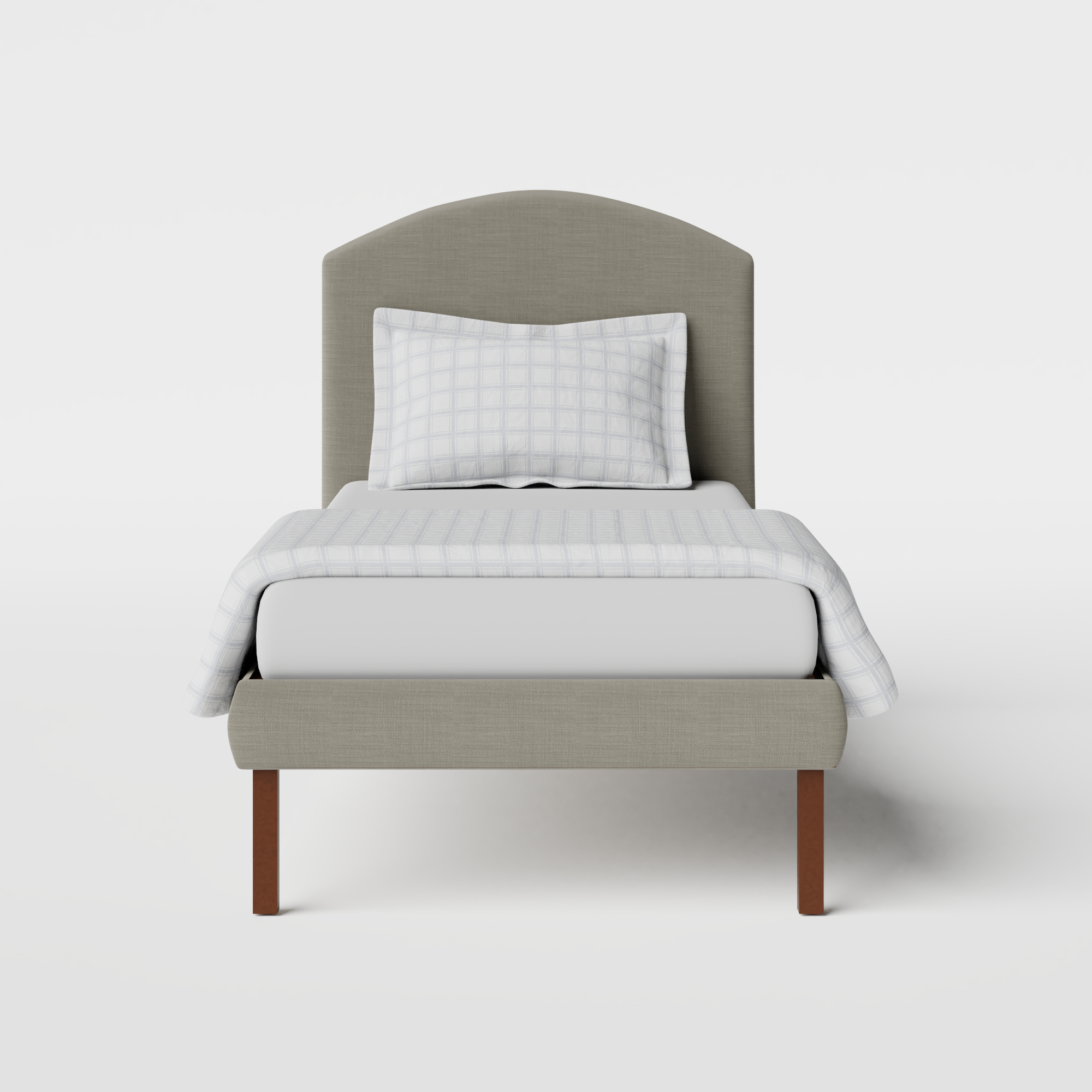 Okawa Upholstered lit simple rembourré en tissu gris