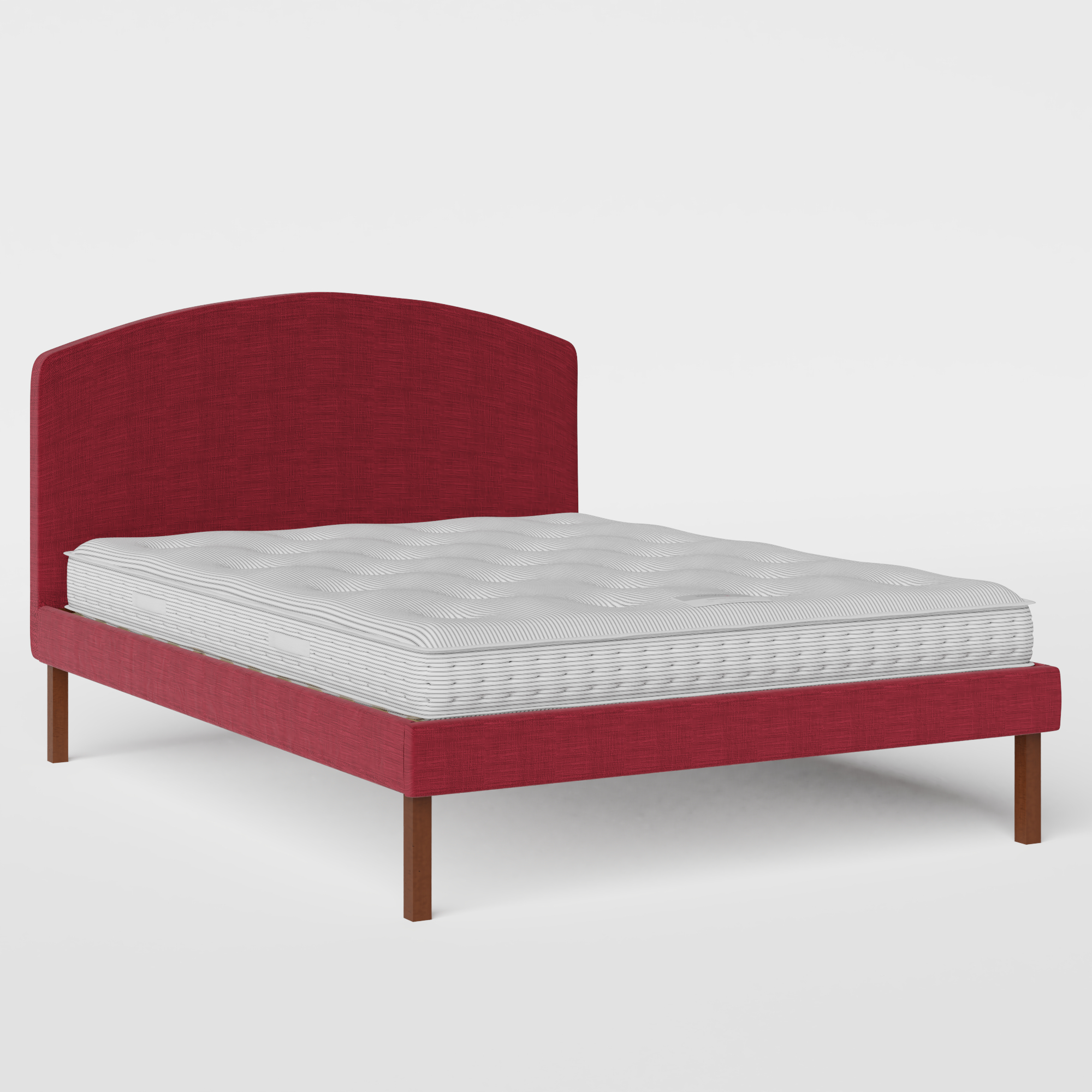 Okawa Upholstered cama tapizada en tela cherry