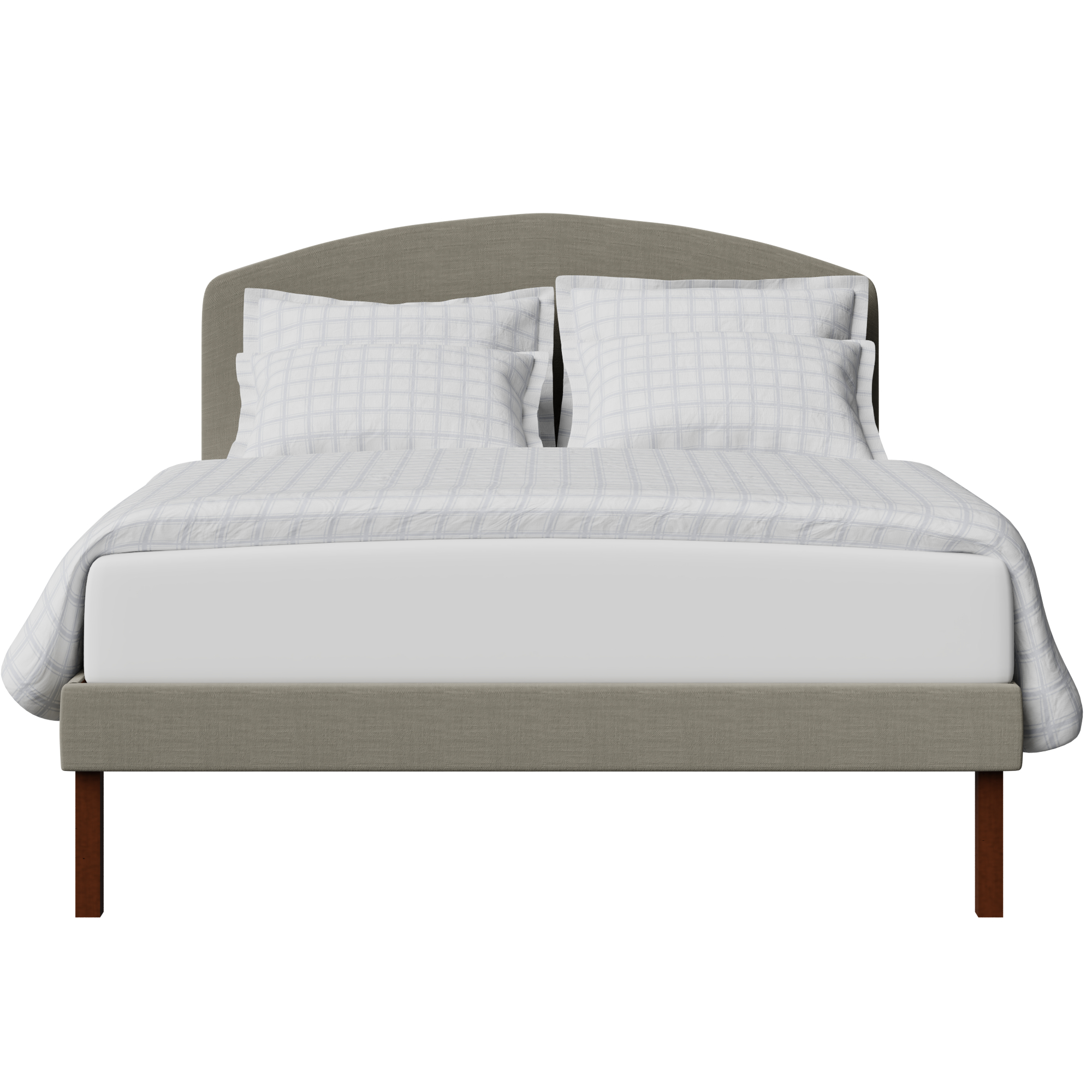Okawa Upholstered letto imbottito con tessuto grigio