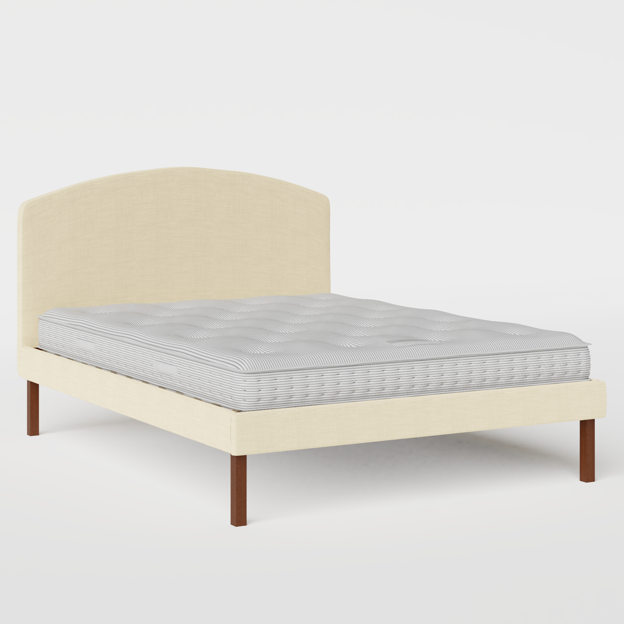 Okawa Upholstered cama tapizada en tela natural