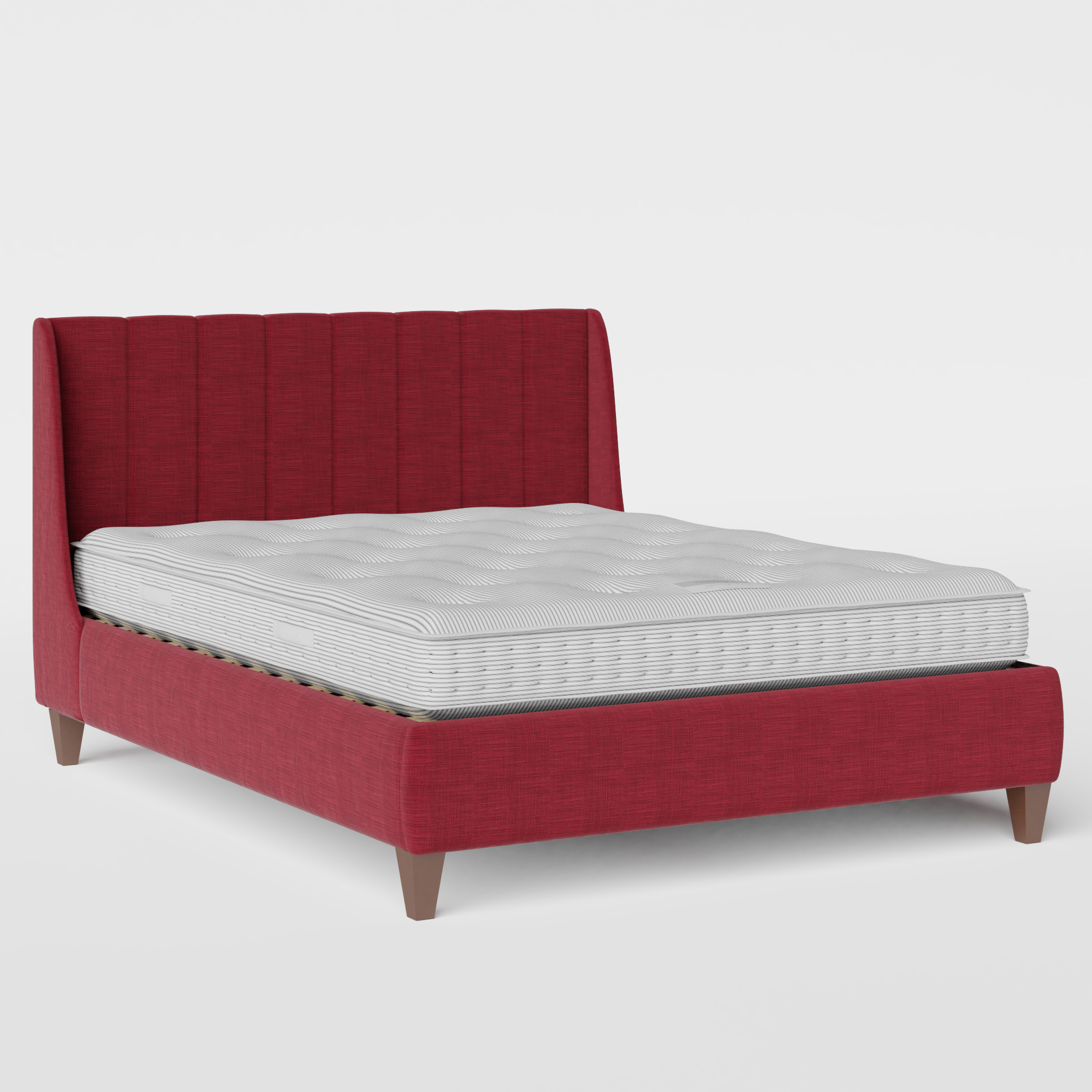 Sunderland Pleated cama tapizada en tela cherry