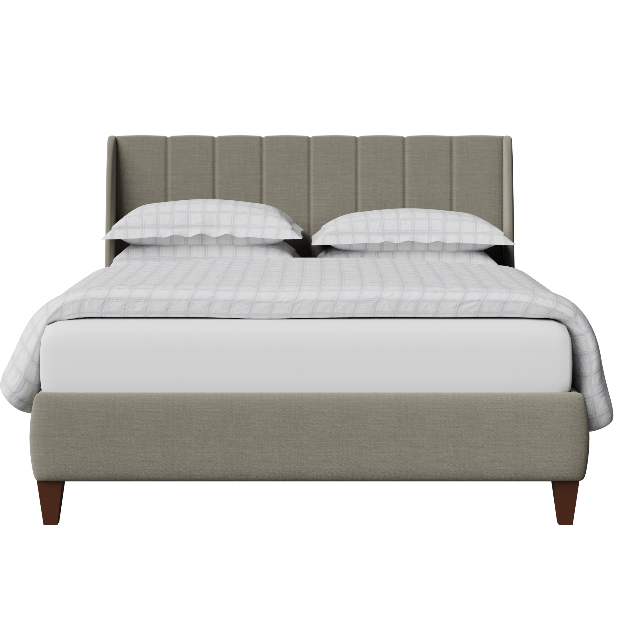 Sunderland Pleated upholstered bed in grey fabric