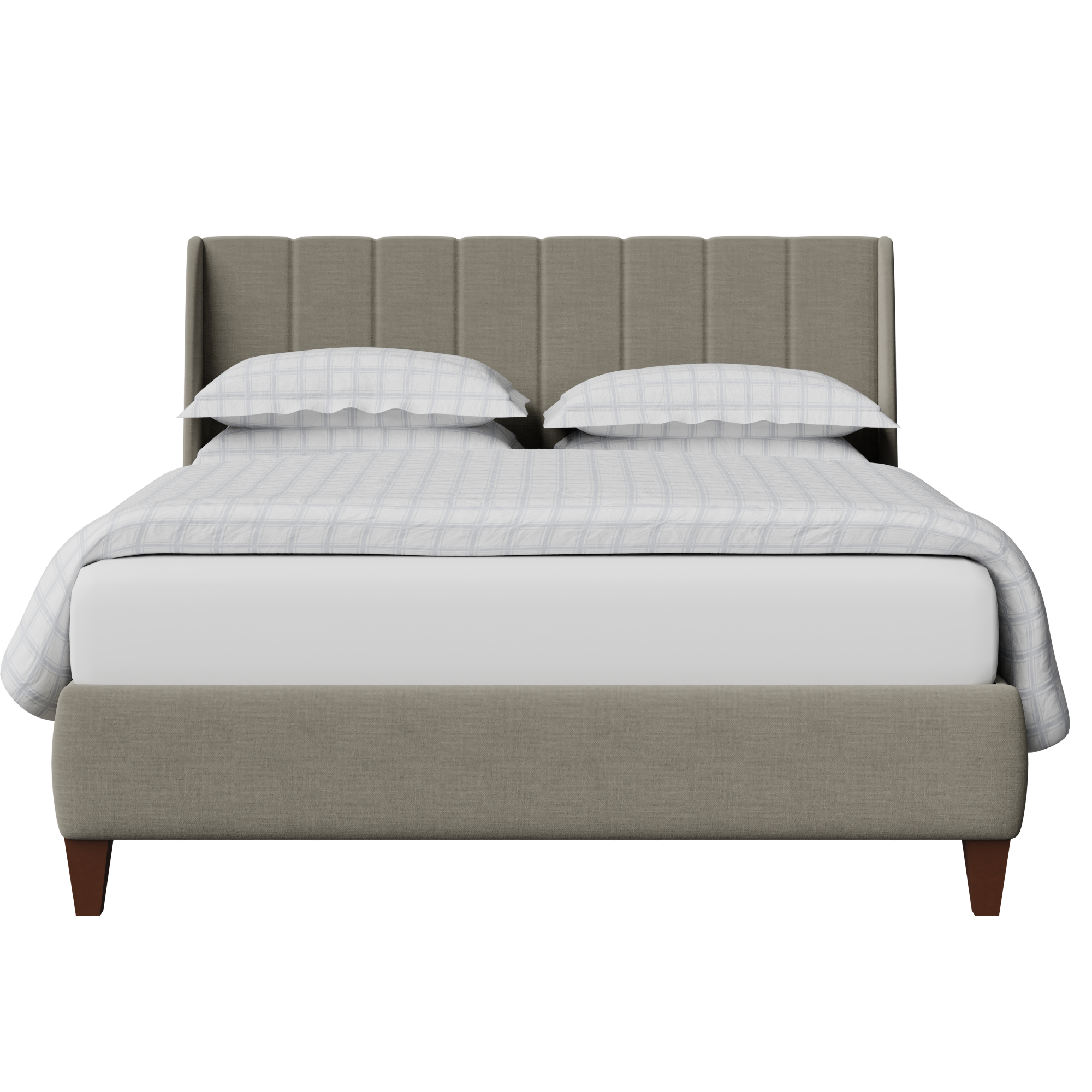 Sunderland Pleated cama tapizada en tela gris