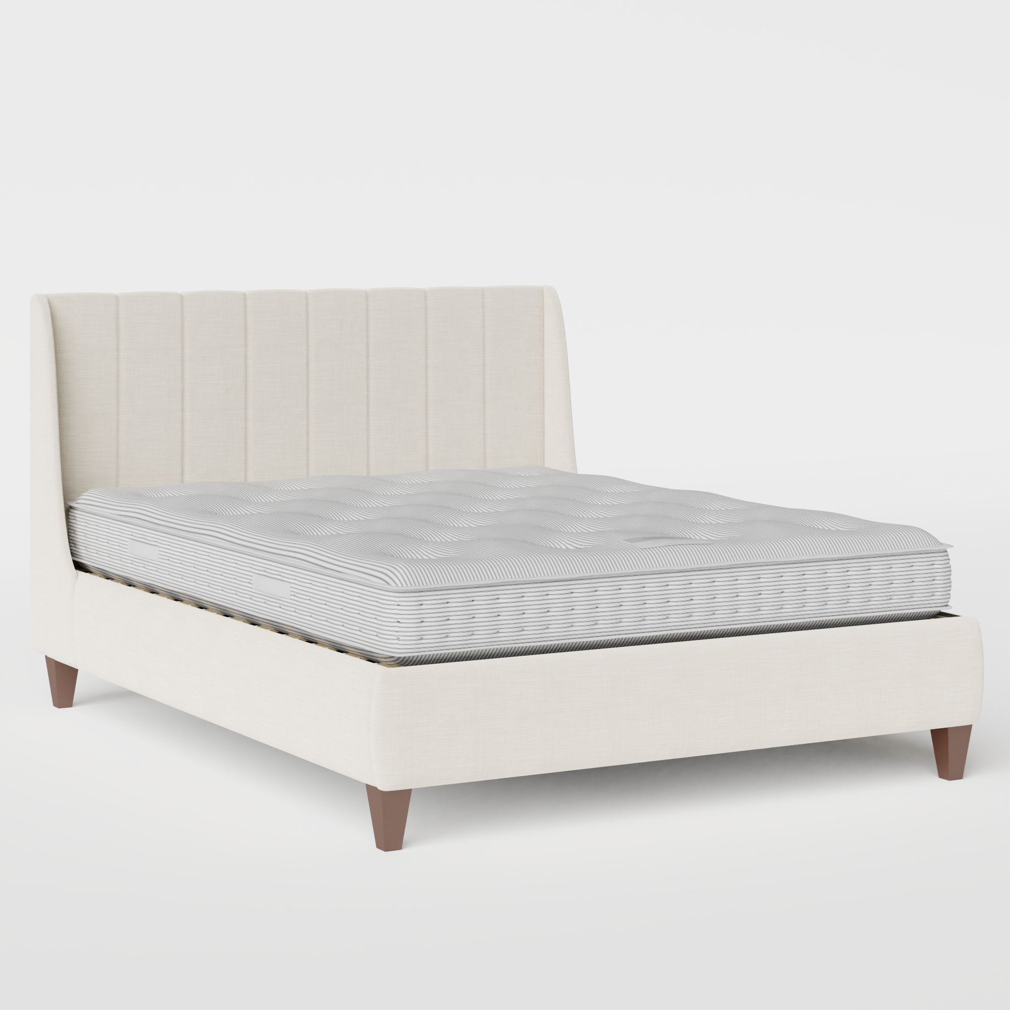 Sunderland Pleated upholstered bed in mist fabric