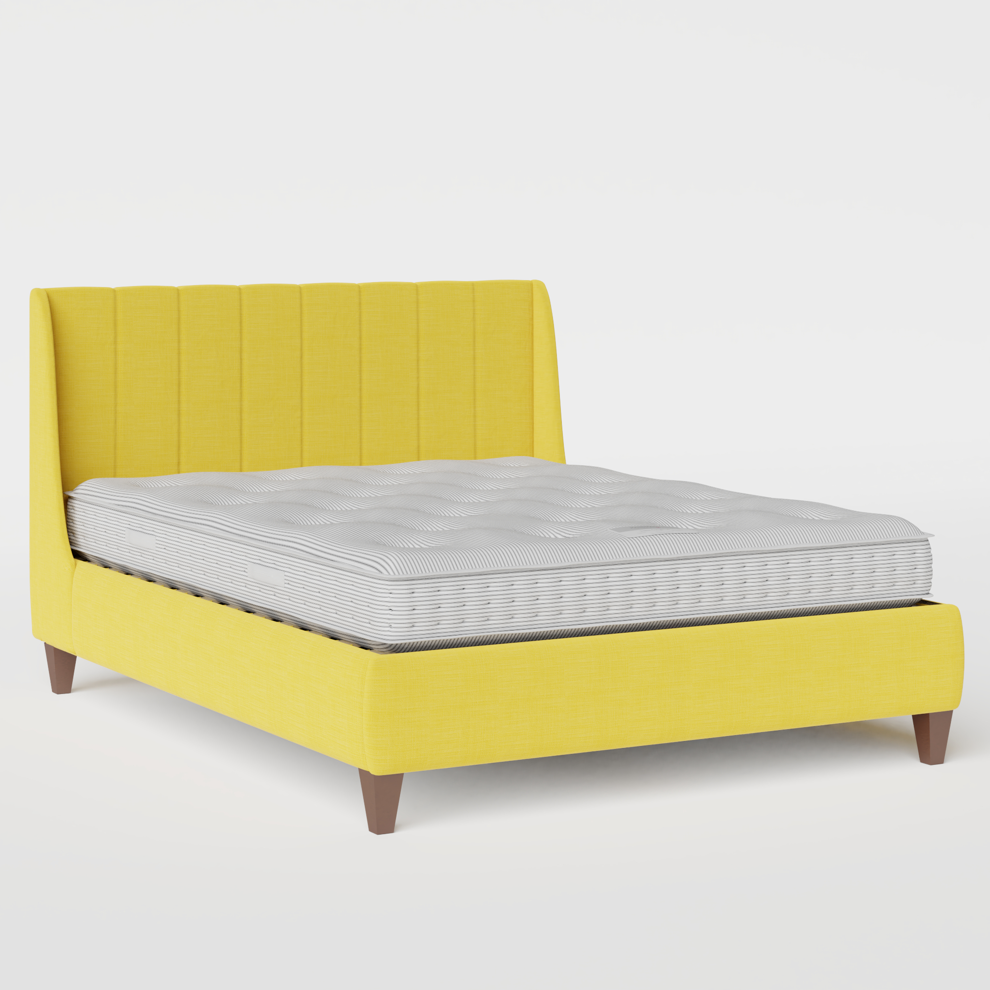 Sunderland Pleated upholstered bed in sunflower fabric